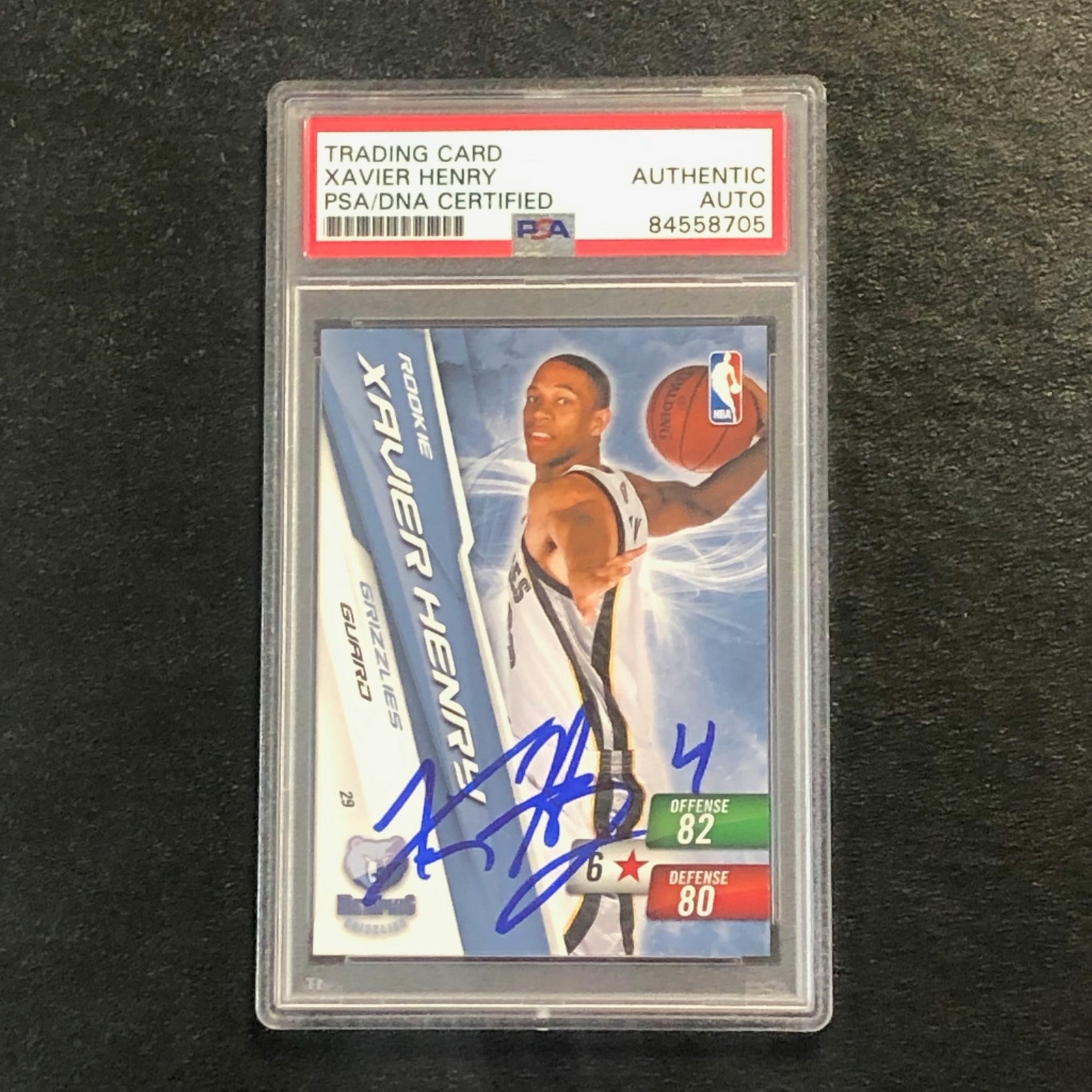 2010-11 Panini Adrenalyn XL #29 XAVIER HENRY Signed Card AUTO PSA Slabbed Grizzl
