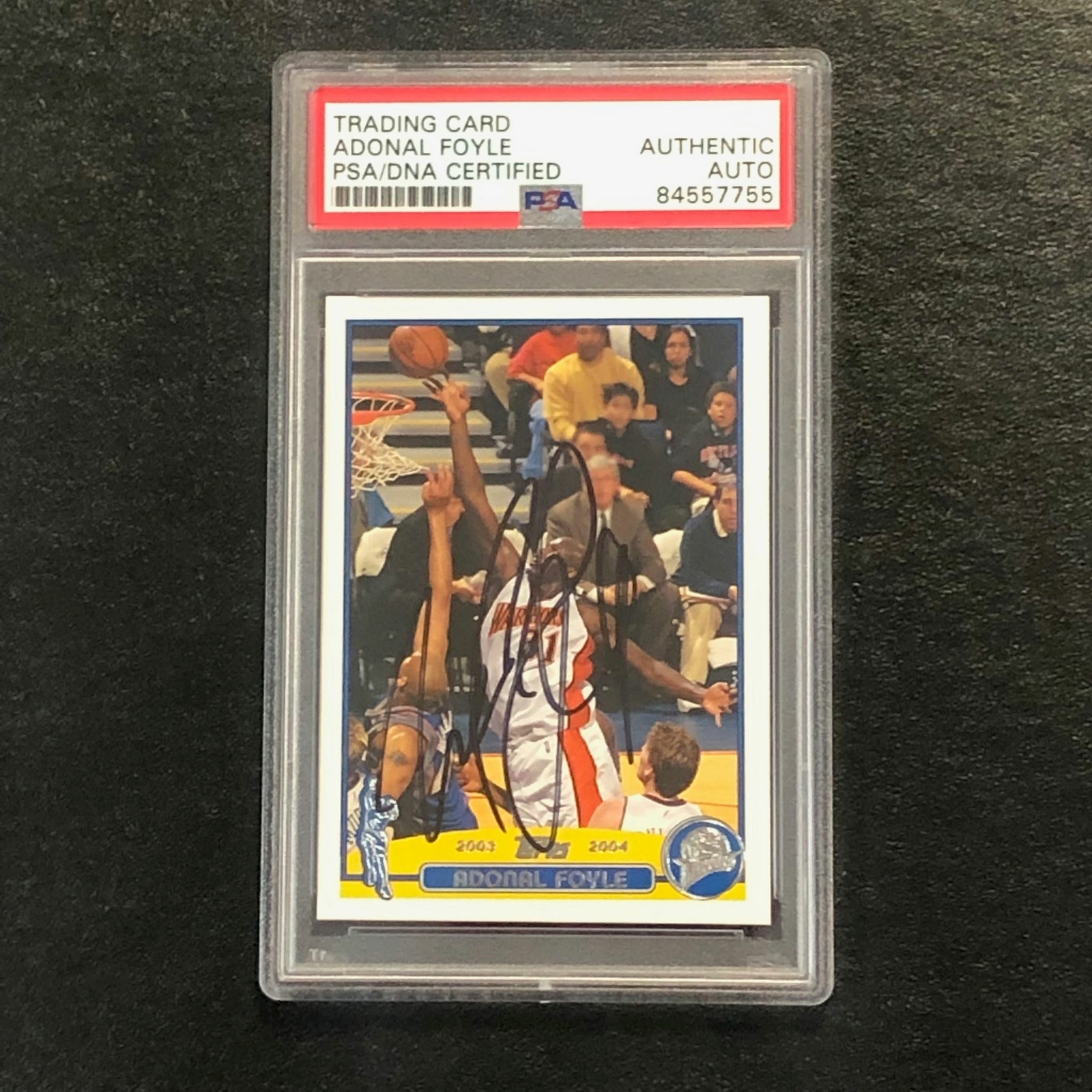 2003-04 Topps Basketball #213 Adonal Foyle Signed Card AUTO PSA Slabbed Warriors
