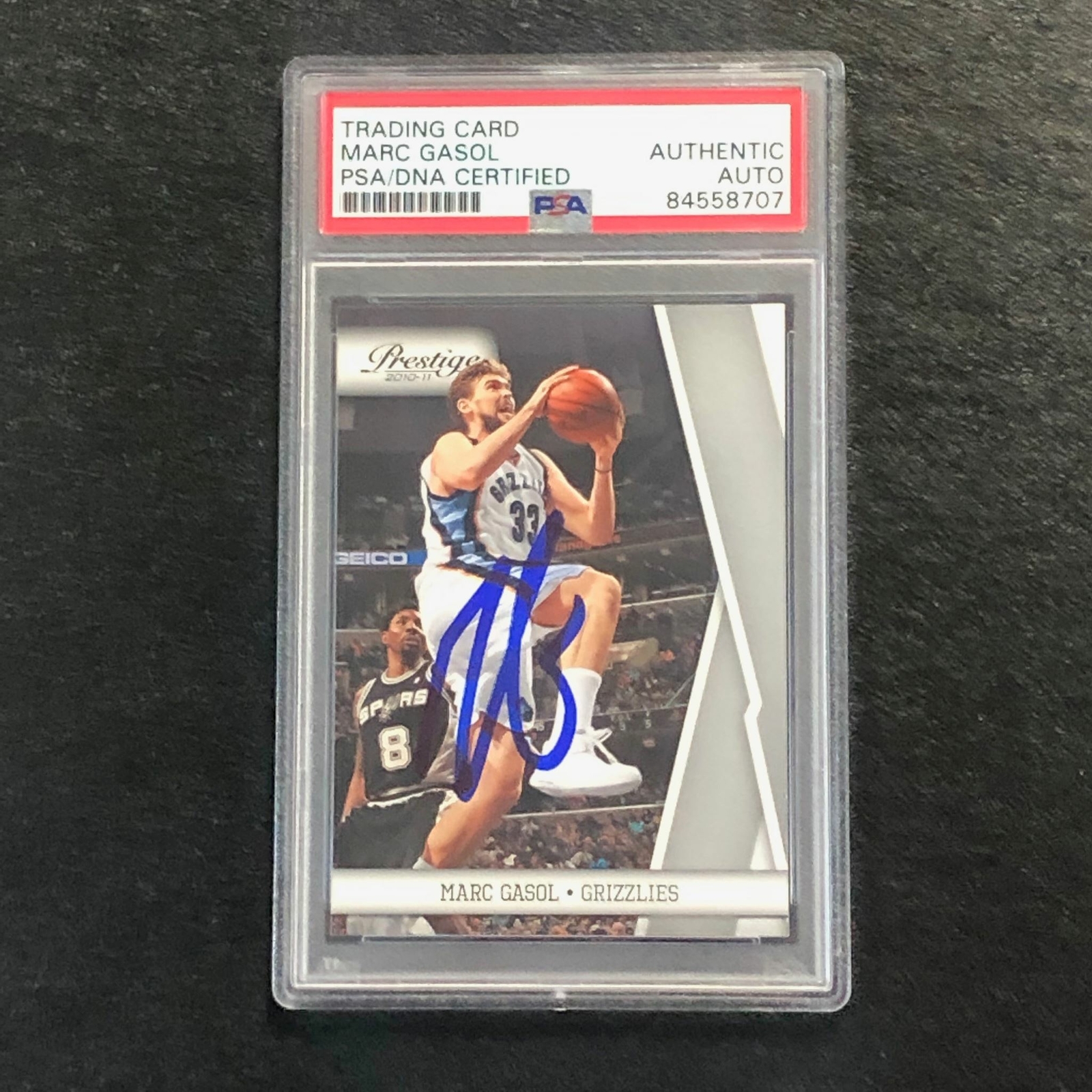 2010-11 Panini Prestige #53 Marc Gasol Signed Card AUTO PSA Slabbed Grizzlies
