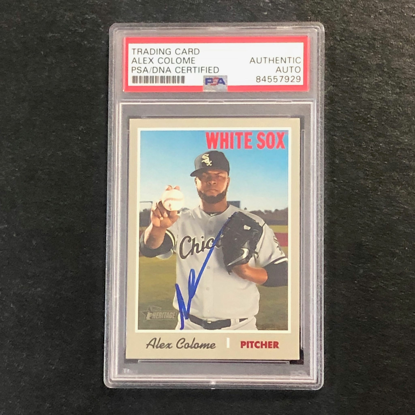 2019 Topps Heritage #342 Alex Colome Signed Card PSA Slabbed Auto White Sox
