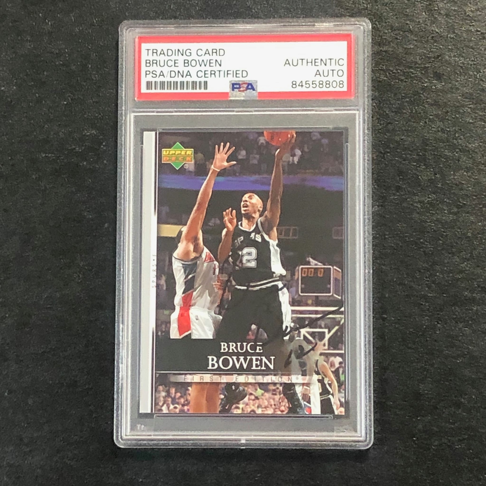 2007-08 UPPER DECK FIRST EDITION #25 BRUCE BOWEN SIGNED CARD AUTO PSA SLABBED SP COLLECTIBLE MEMORABILIA