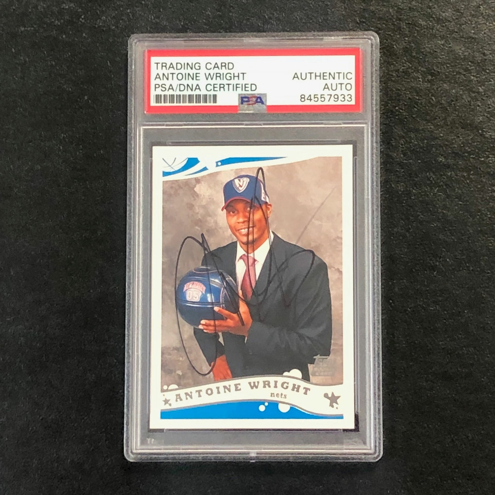 2005-06 Topps #235 Antoine Wright Signed Card AUTO PSA Slabbed RC Nets
