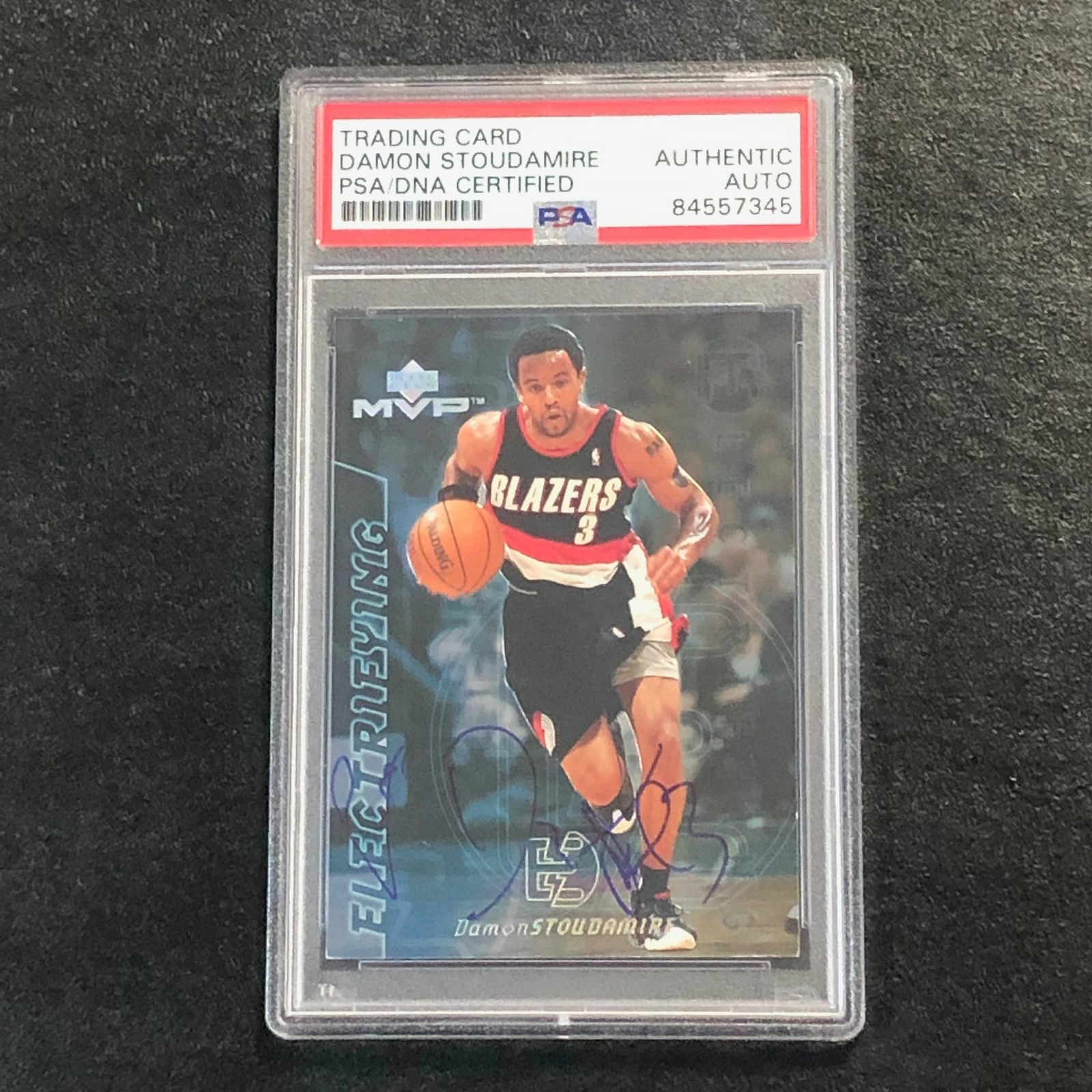 2000-01 Upper Deck MVP Electrifying #E3 DAMON STOUDAMIRE Signed Card AUTO PSA Sl
