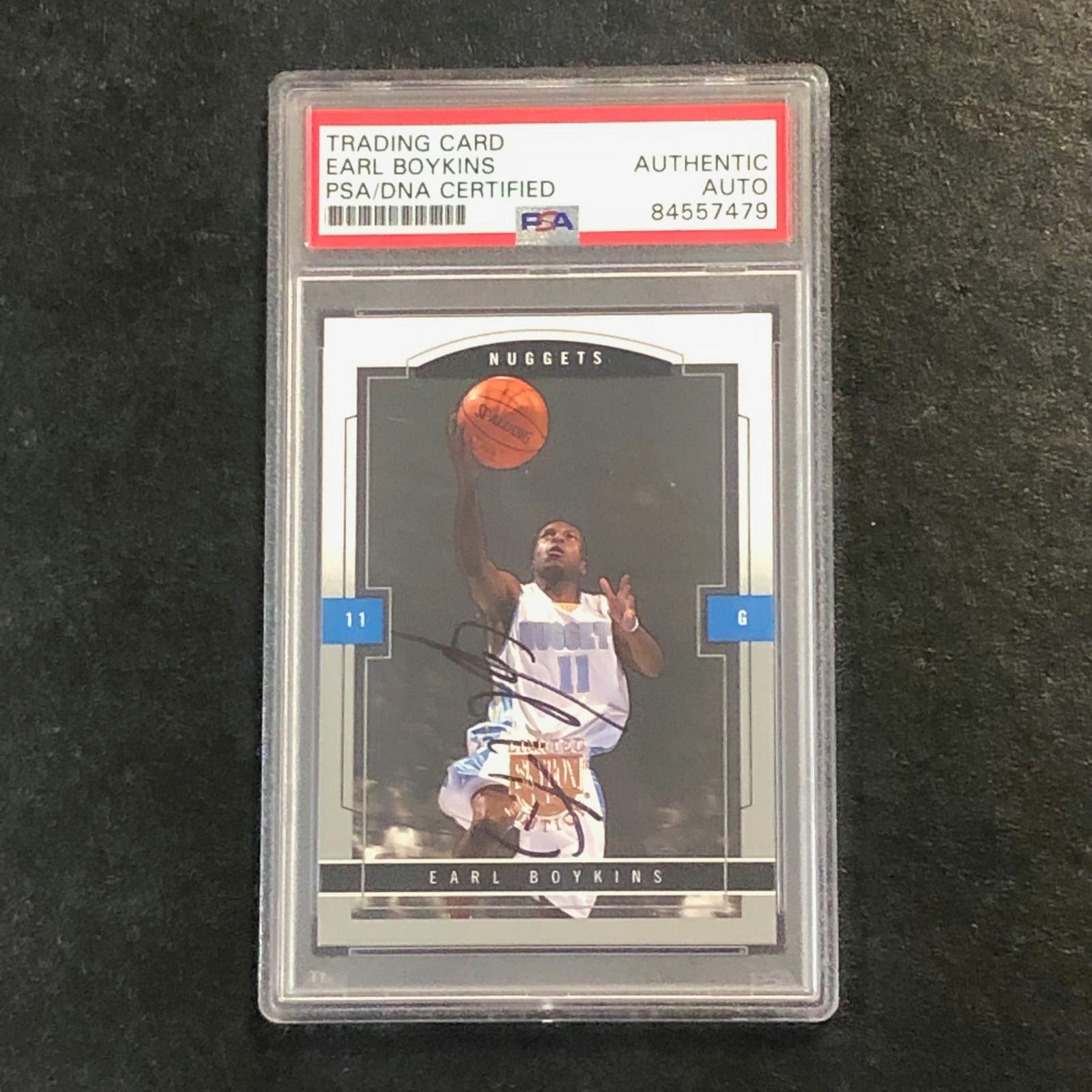 2003-04 Skybox Limited Edition #80 Earl Boykins Signed AUTO PSA Slabbed Nuggets
