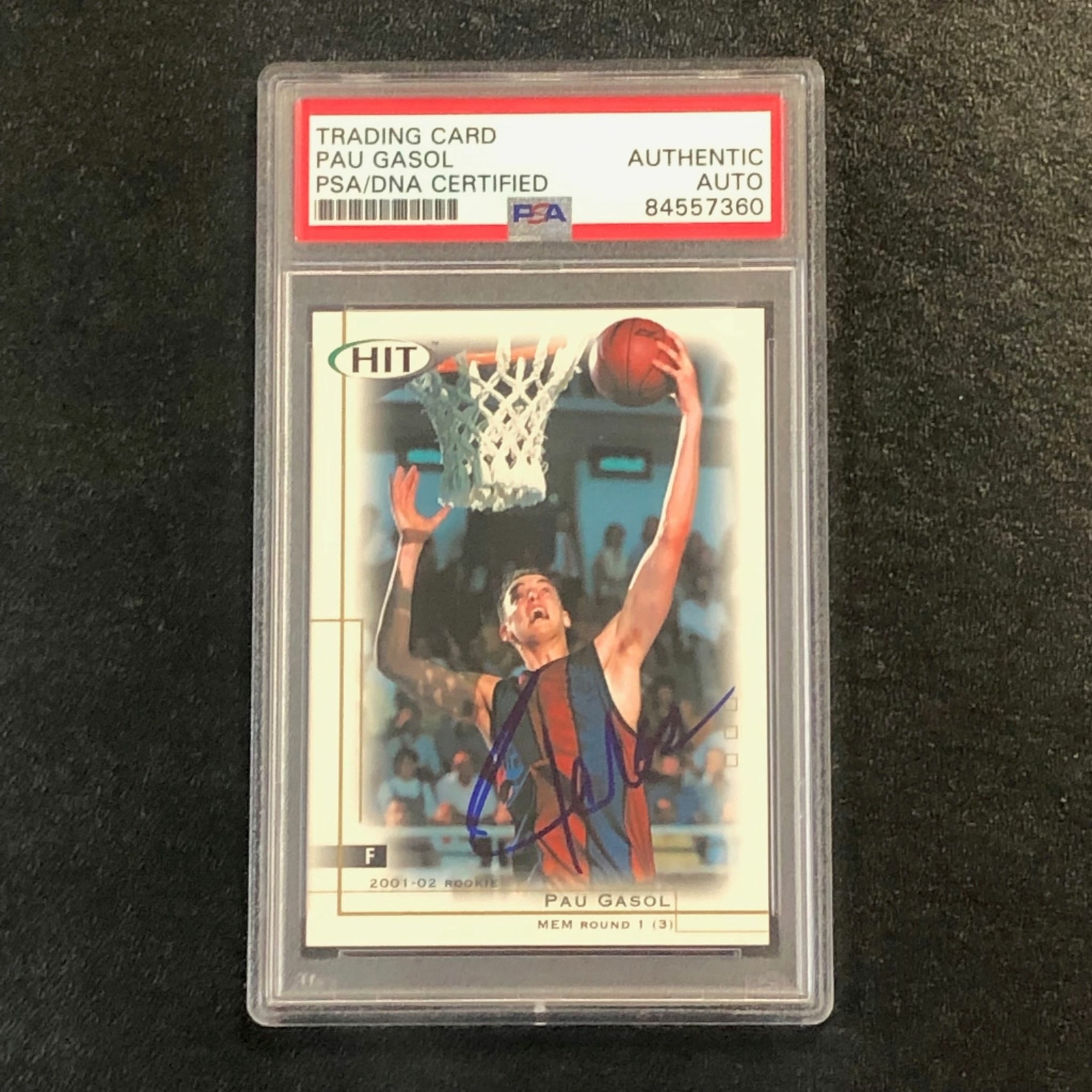 2001-02 Sage Hit #16 Pau Gasol Signed Card AUTO PSA Slabbed Grizzlies
