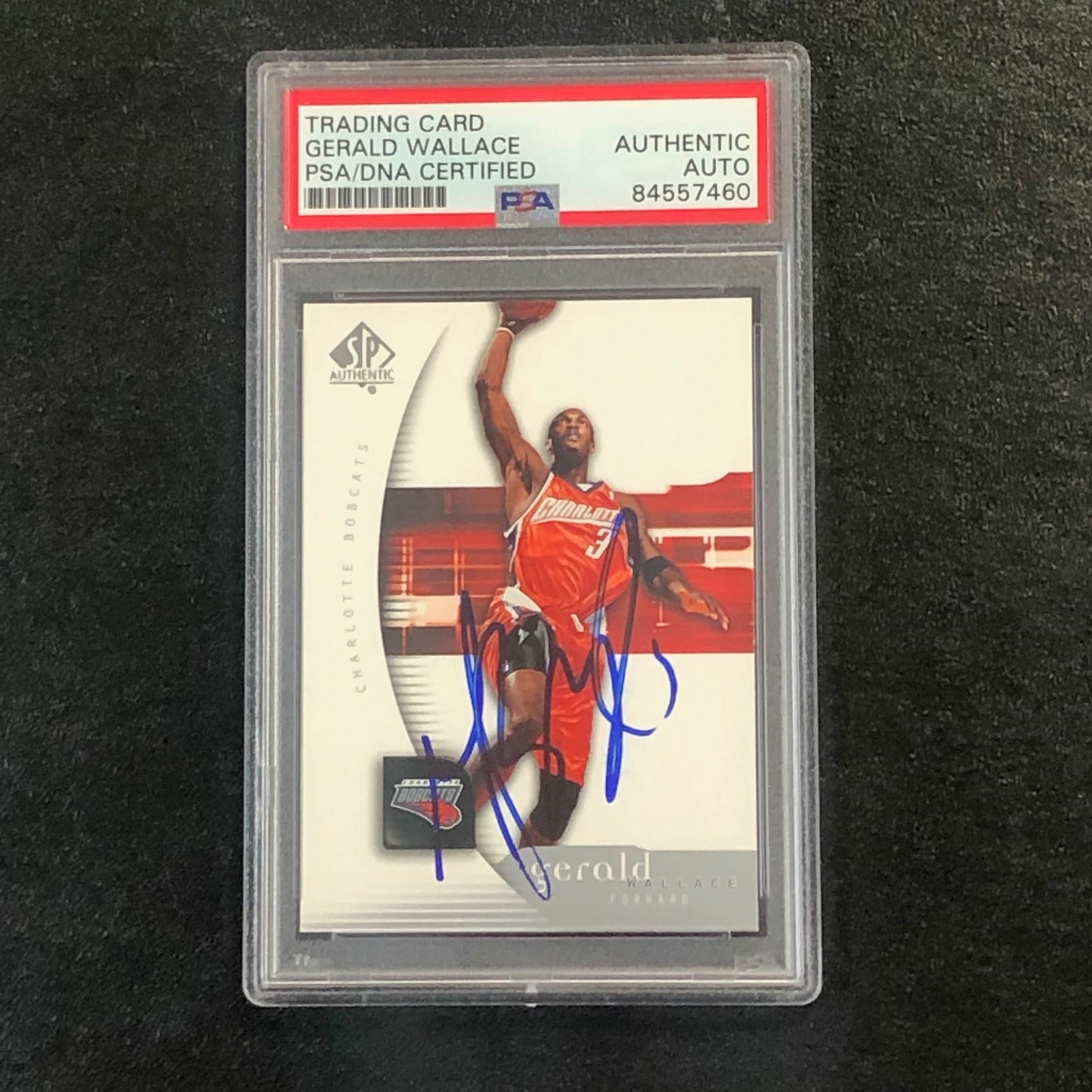 2005-06 SP Authentic #9 Gerald Wallace Signed Card AUTO PSA Slabbed Bobcats
