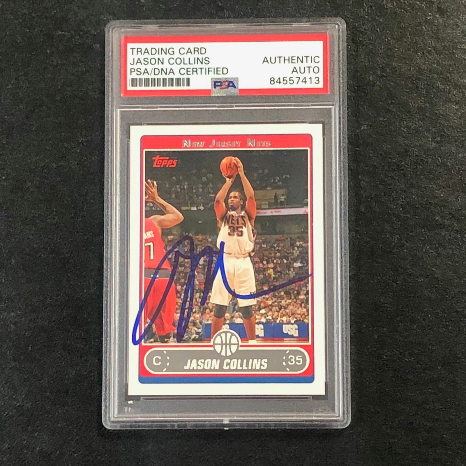 2006-07 Topps #38 Jason Collins Signed Card AUTO PSA Slabbed Nets

