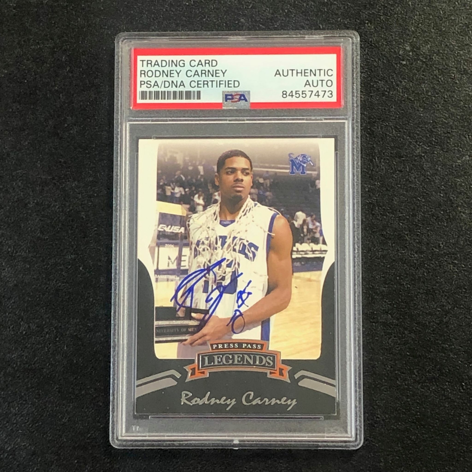 2006 Press Pass Legends #7 Rodney Carney Signed Card AUTO PSA Slabbed
