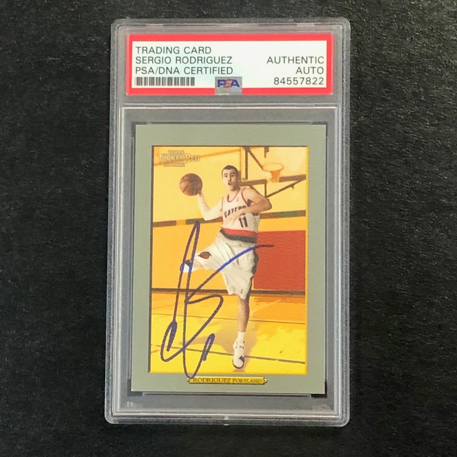 2006-07 Topps Turkey Red #224 Sergio Rodriguez Signed Card AUTO PSA Slabbed Trai

