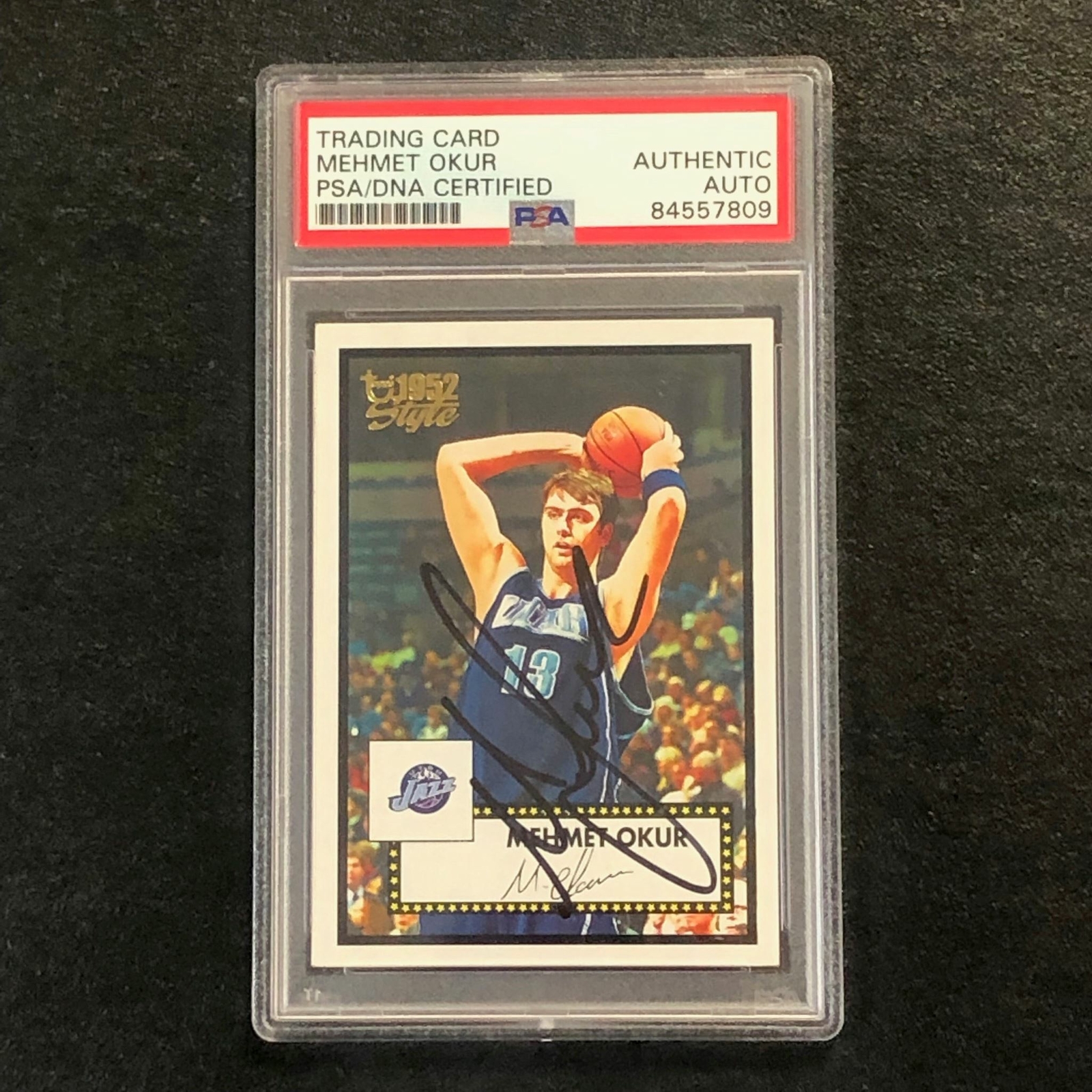 2005-06 Topps 1952 Style #96 Mehmet Okur Signed Card AUTO PSA Slabbed Jazz
