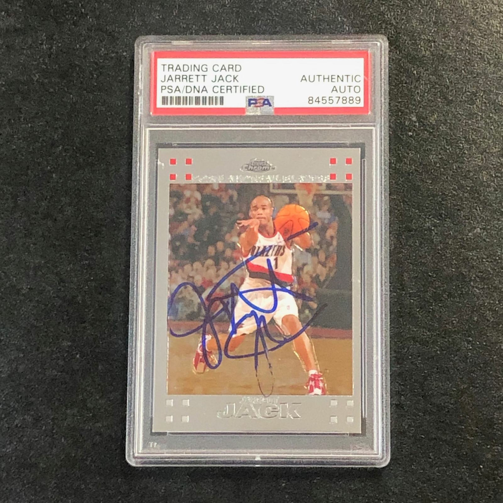 2007-08 Topps Chrome #86 Jarrett Jack Signed Card AUTO PSA Slabbed Trail Blazers
