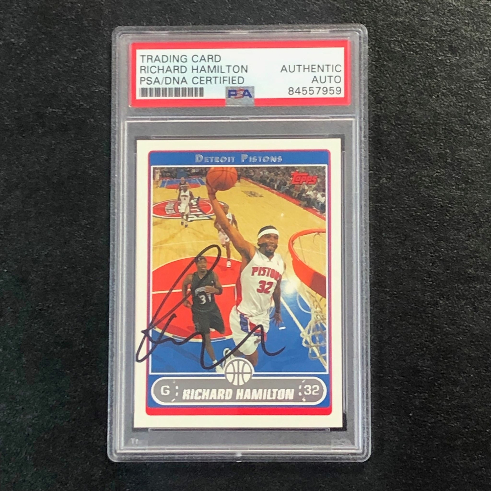 2006-07 Topps #90 Richard Hamilton Signed Card AUTO PSA Slabbed Pistons
