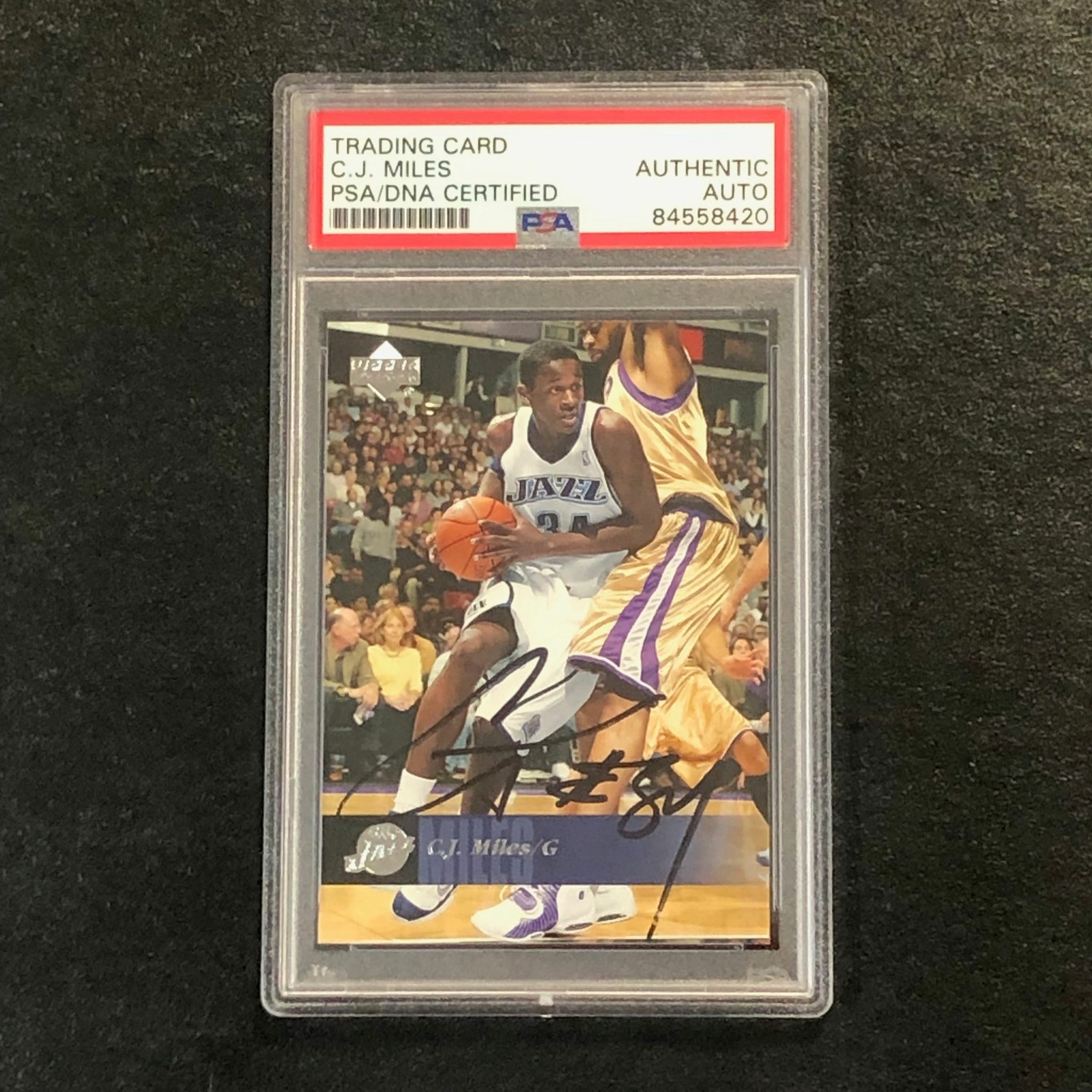 2006-07 Upper Deck #192 C.J. Miles Signed Card PSA Slabbed Jazz
