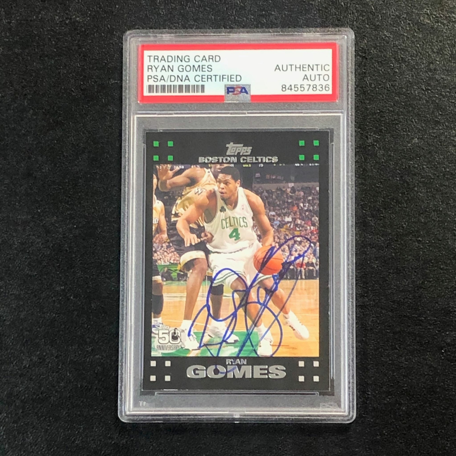 2007-08 Topps #88 Ryan Gomes Signed Card AUTO PSA Slabbed Celtics
