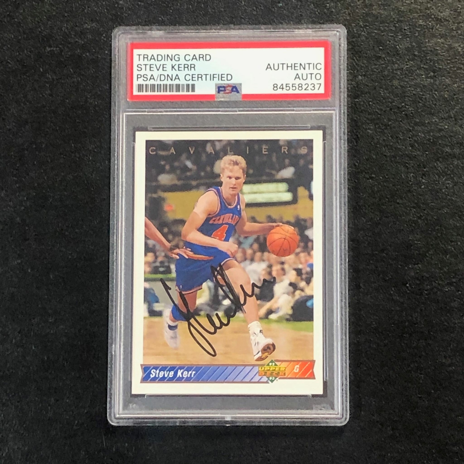 1992-93 UPPER DECK #304 Steve Kerr Signed Card AUTO PSA Slabbed Cavaliers
