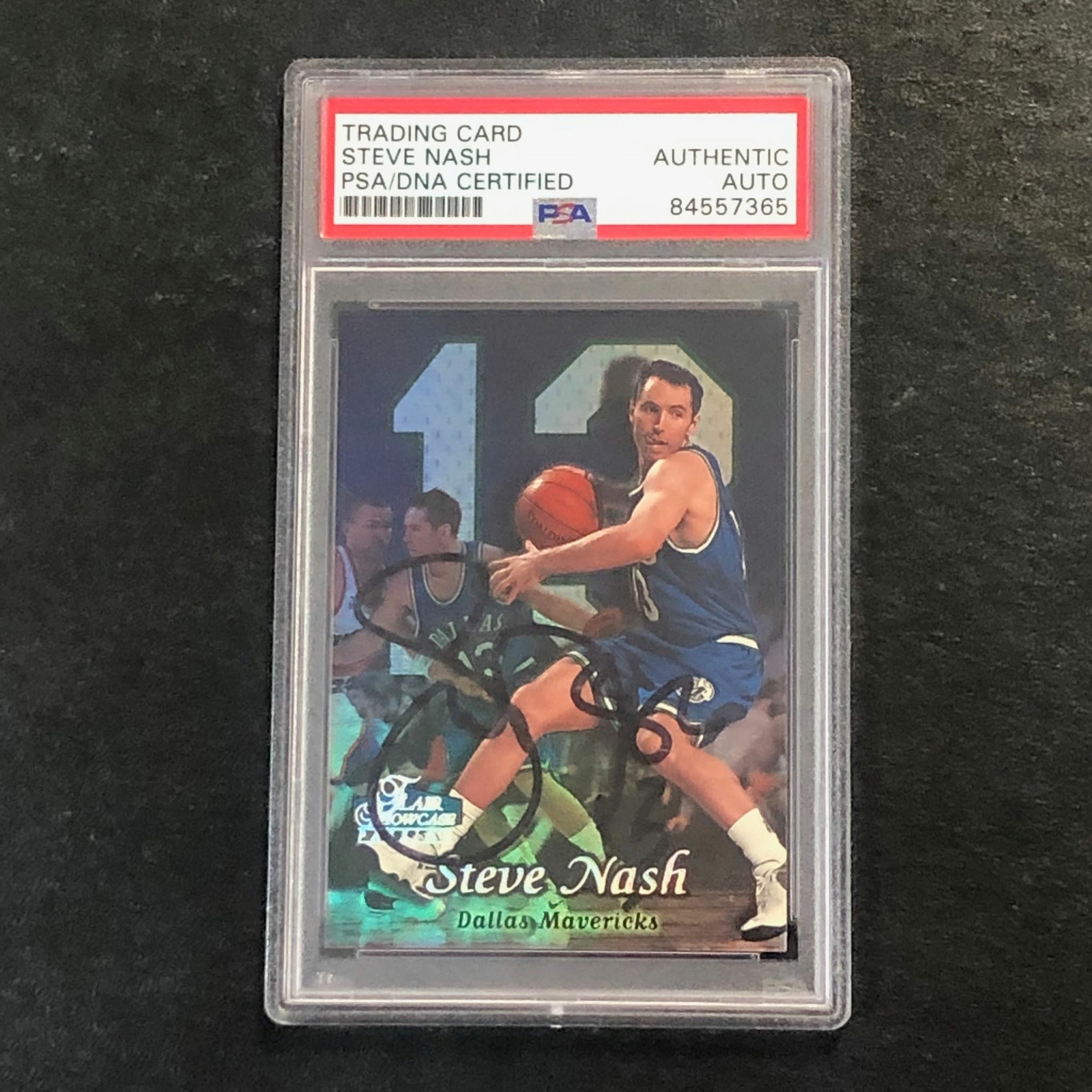 1998-99 Flair Showcase #84 Steve Nash Signed Card AUTO PSA Slabbed Mavericks
