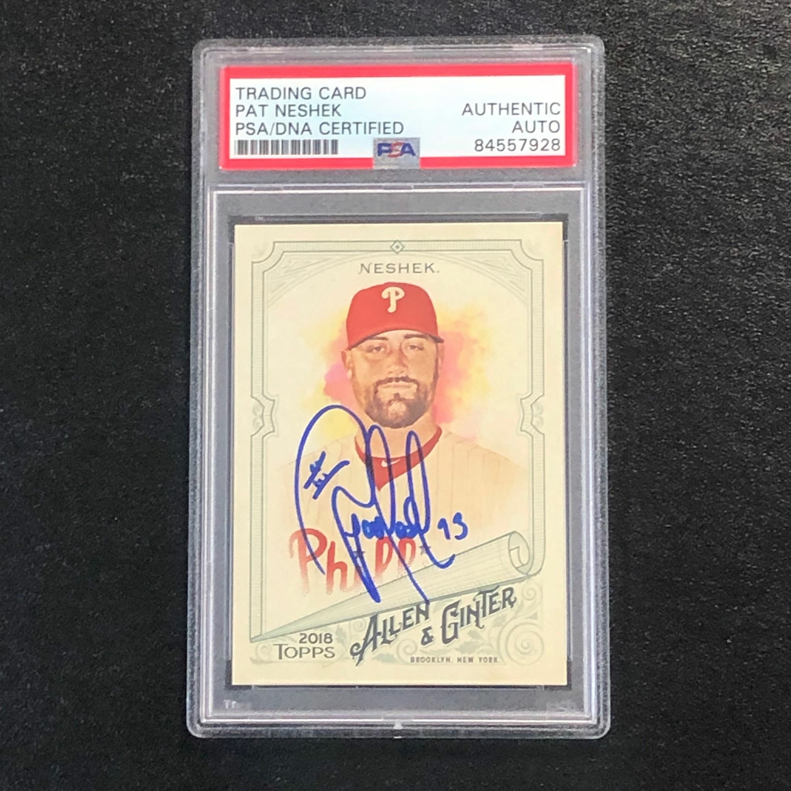 2018 Topps Allen & Ginter #238 Pat Neshek Signed Card PSA Slabbed Auto Phillies
