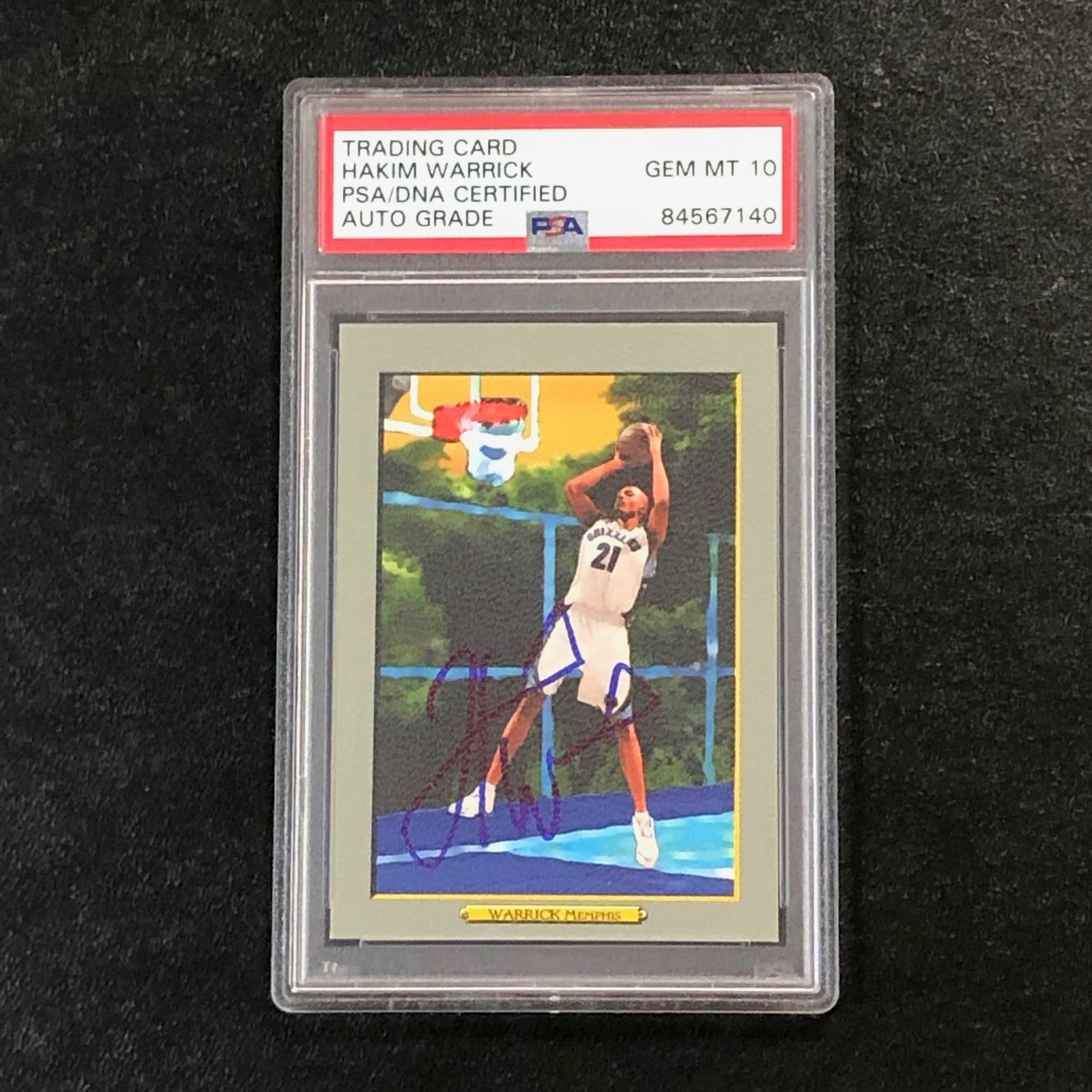 2006-07 Topps Turkey Red #68 Hakim Warrick Signed Card AUTO 10 PSA Slabbed Grizz
