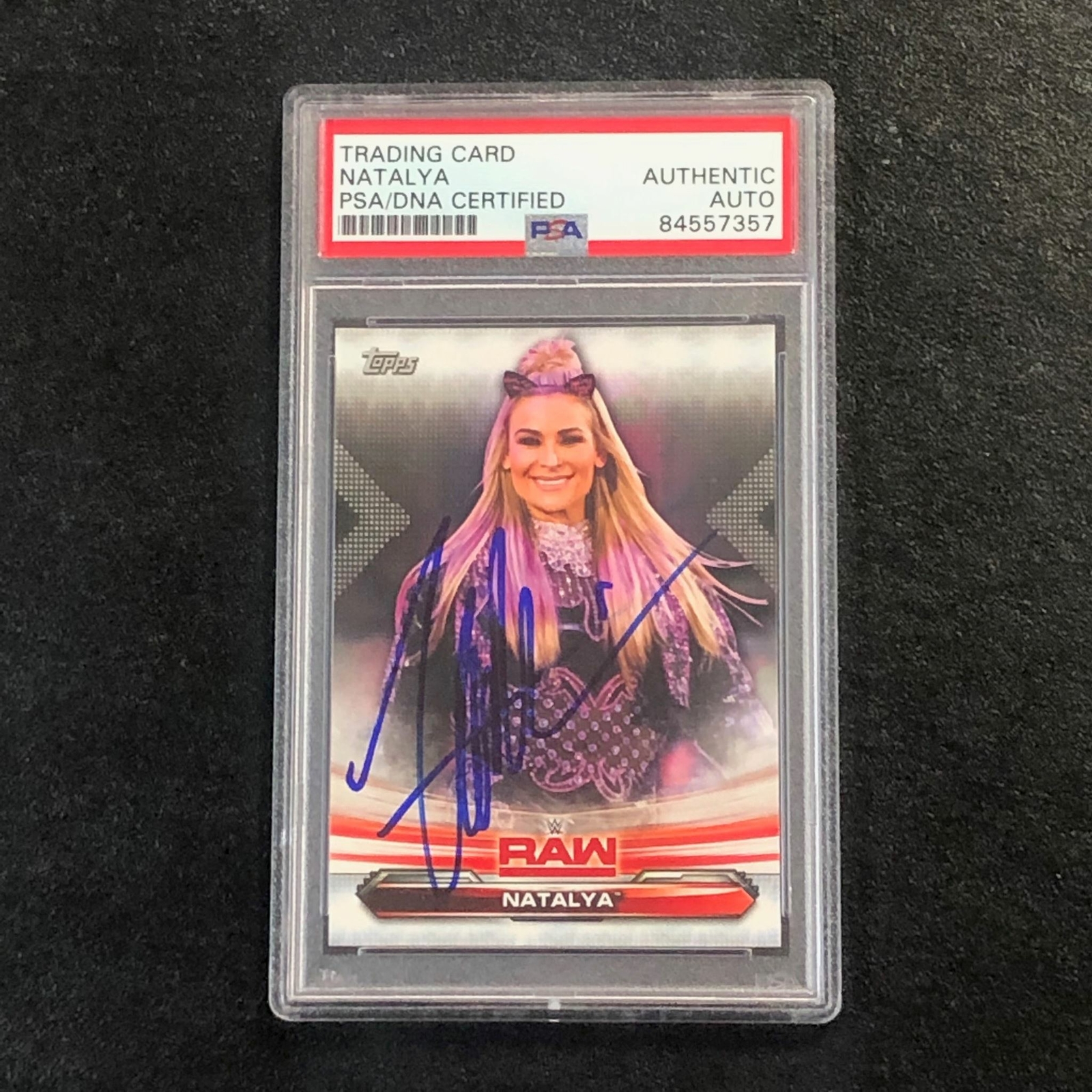 2019 TOPPS WWE RAW #52 NATALYA SIGNED CARD PSA SLABBED AUTO COLLECTIBLE MEMORABILIA