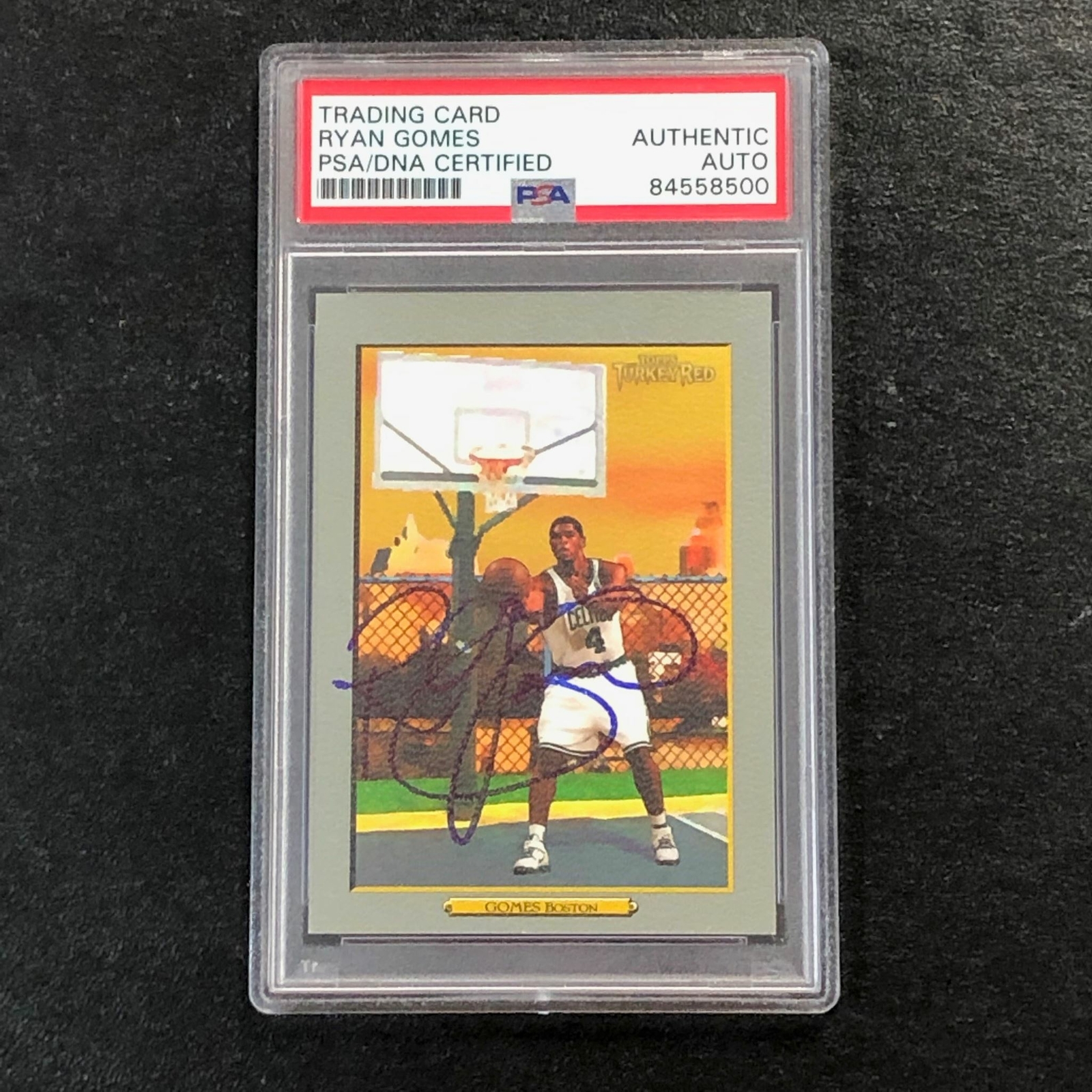2006-07 Topps Turkey Red #172 Ryan Gomes Signed Card AUTO PSA Slabbed Celtics
