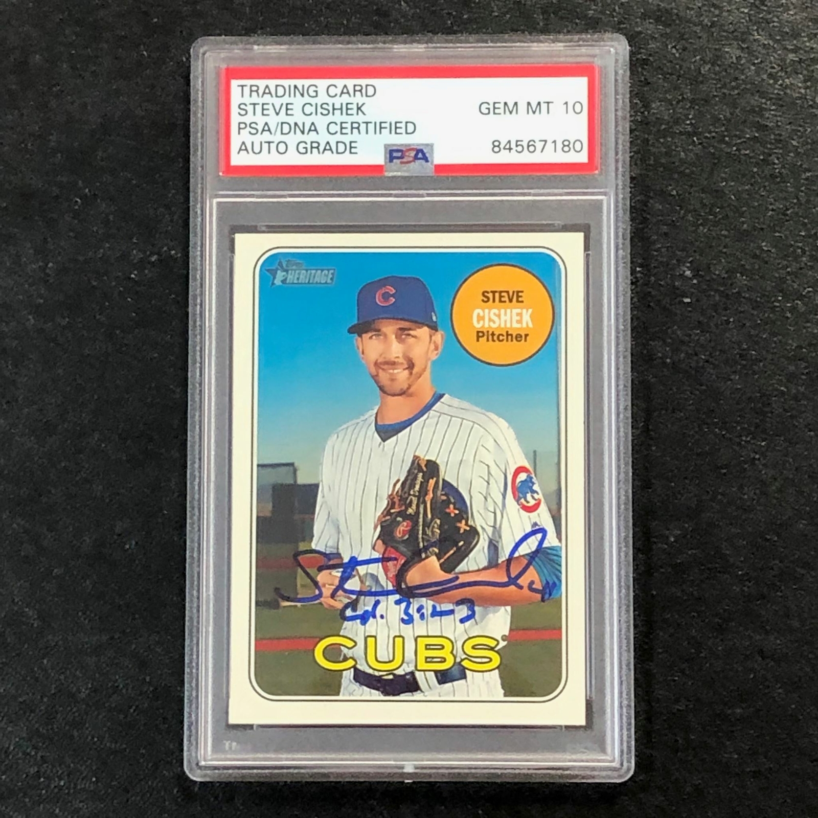 2018 Topps Heritage HIGH NUMBER #653 STEVE CISHEK Signed Card PSA Slabbed Auto 1
