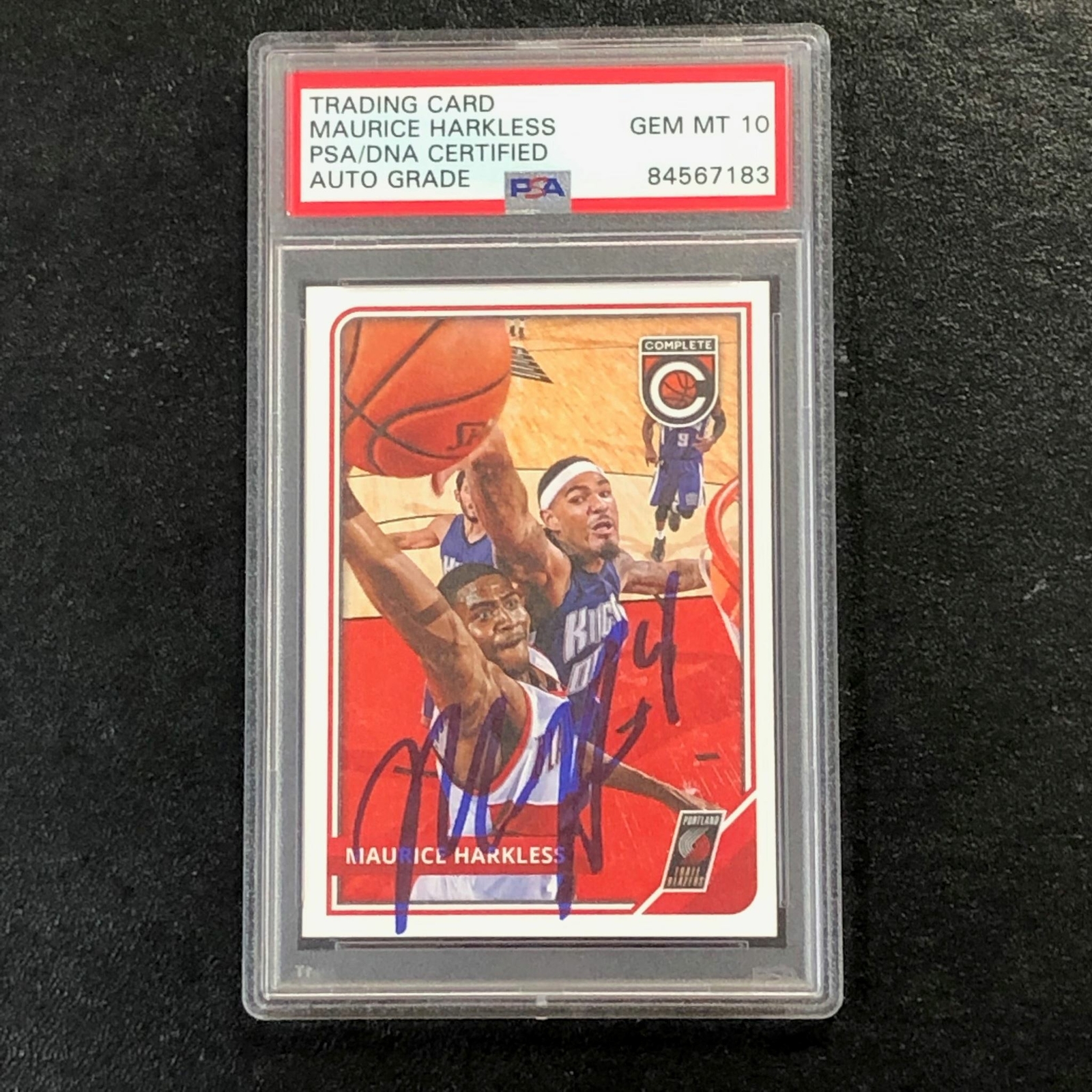 2015-16 Panini Complete #188 Maurice Moe Harkless Signed Card AUTO 10 PSA Slabbe
