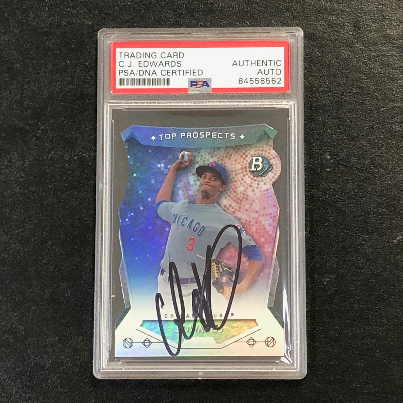 2014 Bowman Platinum Top Prospects #TPCE CJ Edwards Signed Card PSA Slabbed Auto
