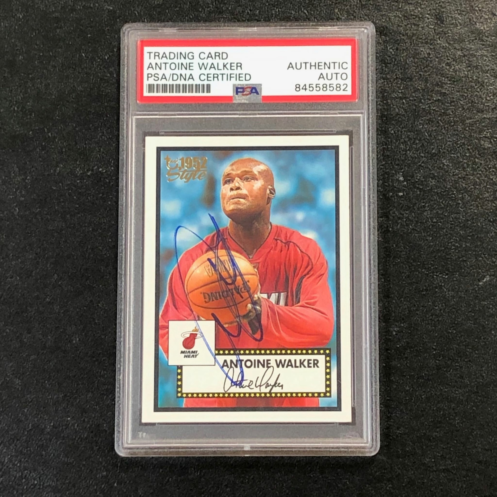 2005-06 Topps 1952 Style #119 Antoine Walker Signed Card AUTO PSA Slabbed Heat
