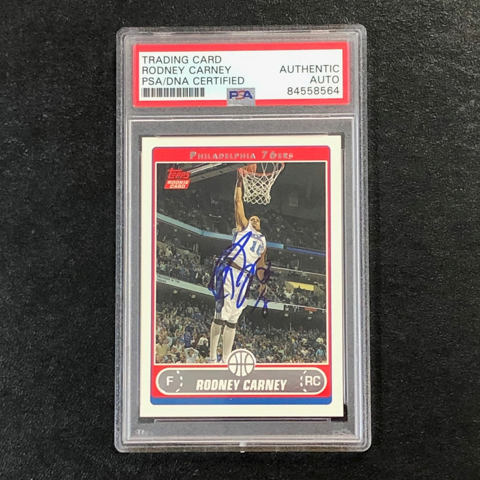 2006-07 Topps #249 Rodney Carney Signed Card AUTO PSA Slabbed 76ers

