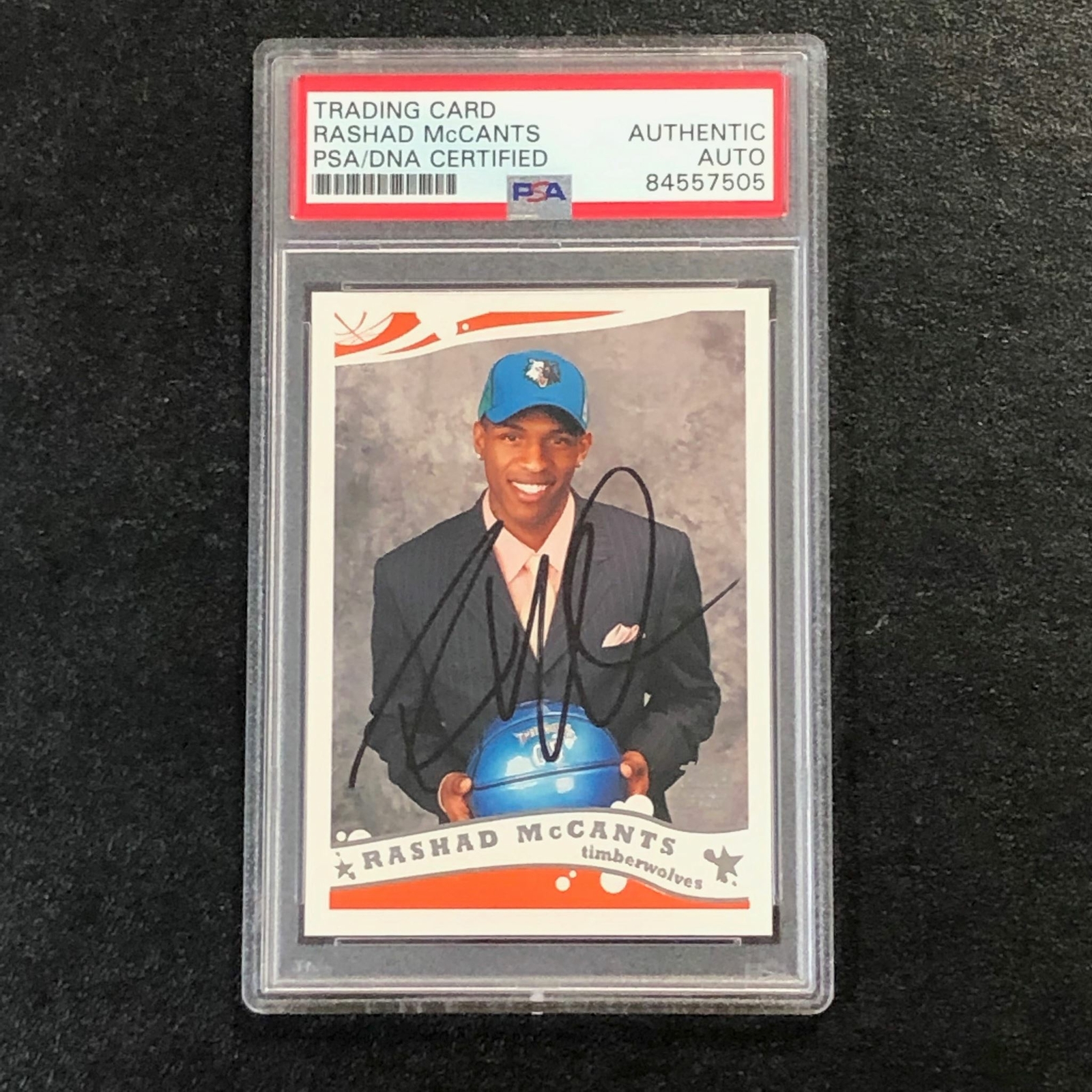 2005-06 Topps #234 Rashad McCants Signed Card AUTO PSA Slabbed Minnesota Timberw
