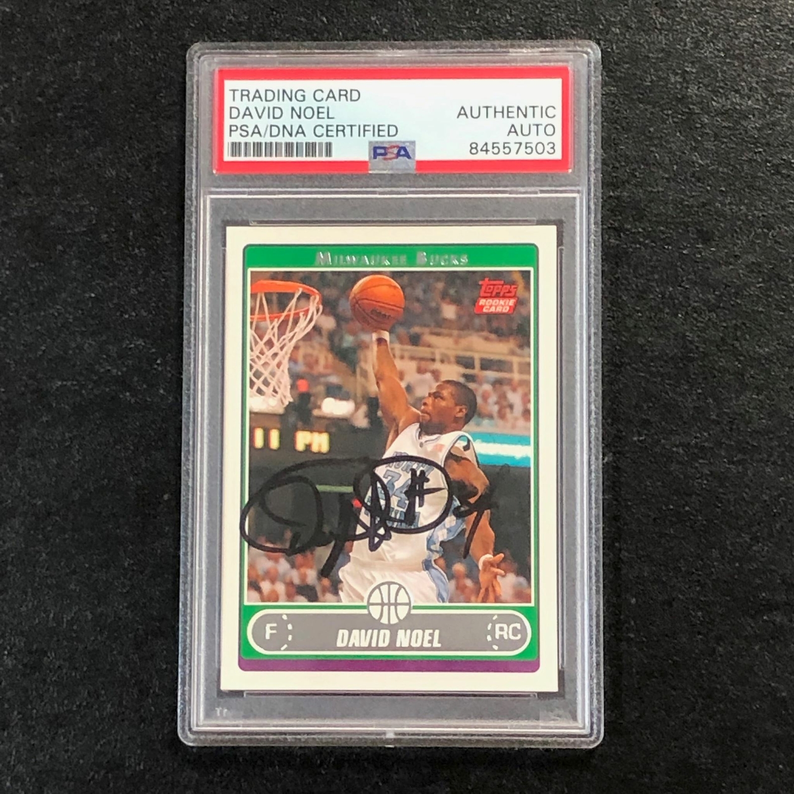 2006-07 Topps #263 David Noel Signed Card AUTO PSA/DNA Slabbed RC Rookie
