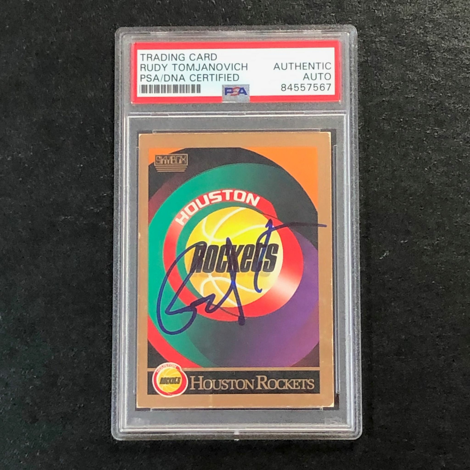 1990-91 Skybox #337 Rudy Tomjanovich Signed Card AUTO PSA Slabbed Rockets
