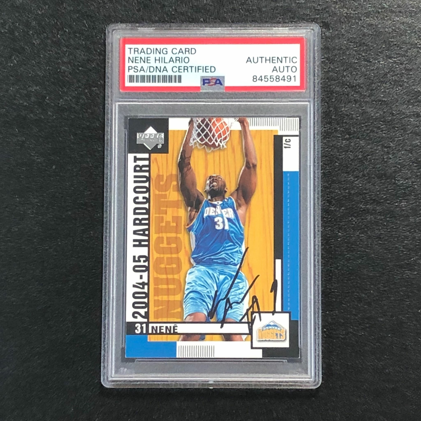 2004-05 Upper Deck Hardcourt #21 Nene Signed AUTO PSA Slabbed Nuggets
