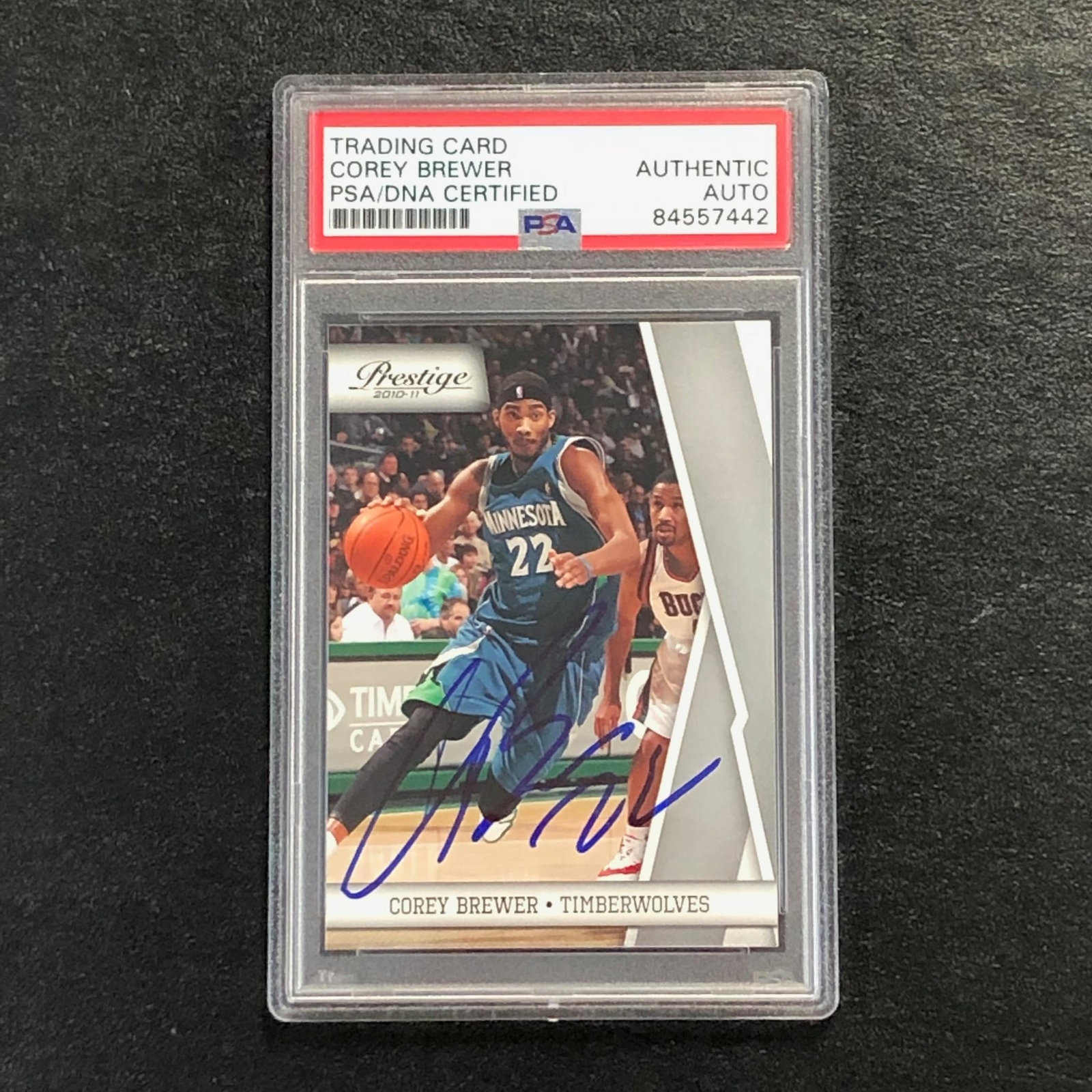 2010-11 Panini Prestige #66 Corey Brewer Signed Card AUTO PSA Slabbed Timberwolv
