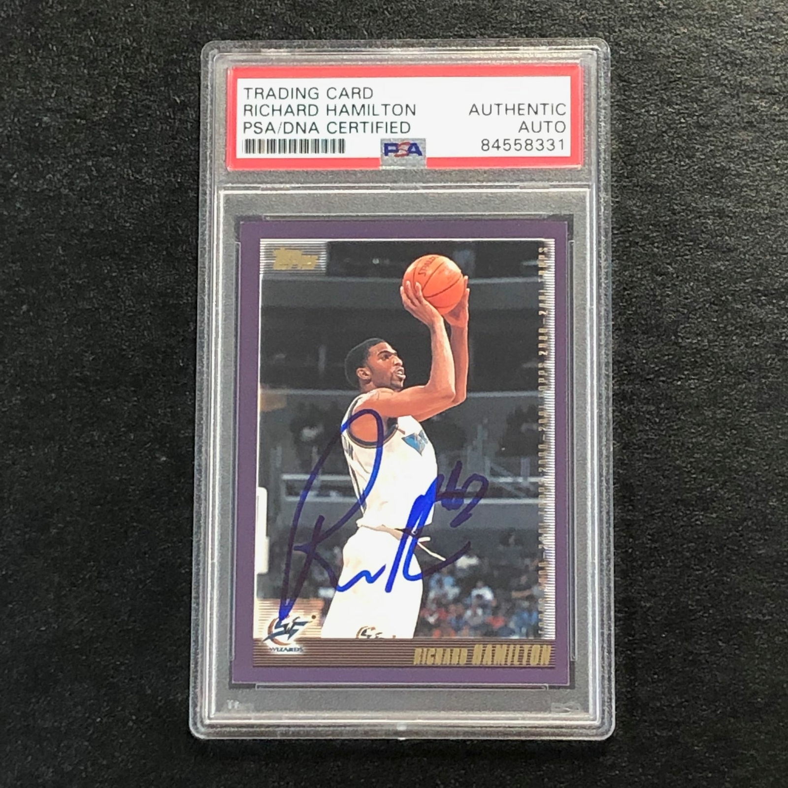 2000 Topps #114 Richard Hamilton Signed Card AUTO PSA Slabbed Wizards