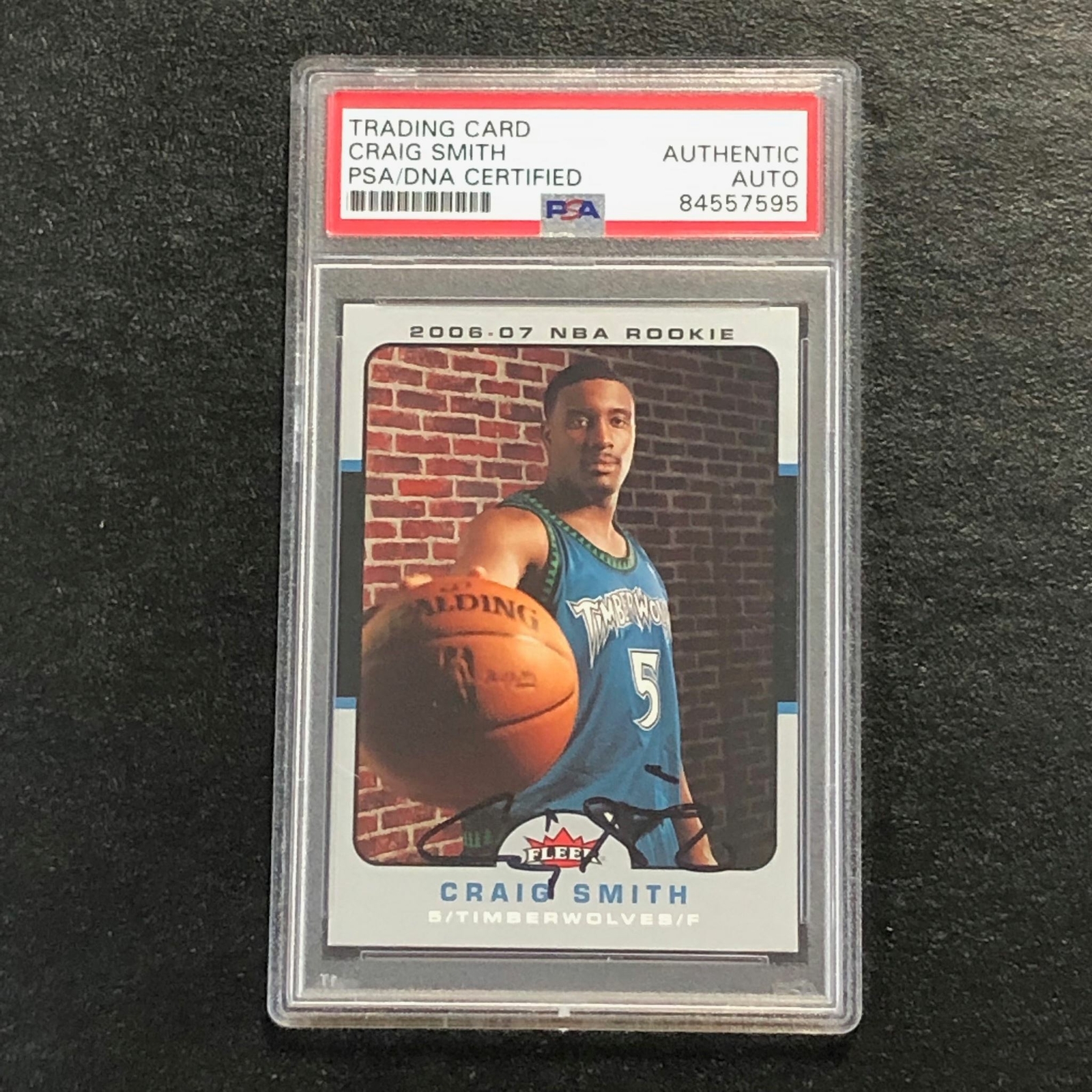 2006-07 Fleer #235 CRAIG SMITH Signed Card AUTO PSA Slabbed RC Timberwolves