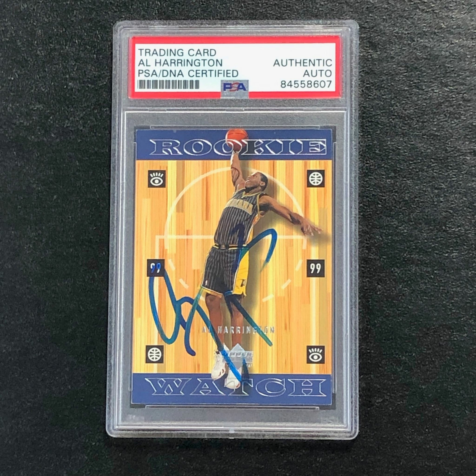 1999 Upper Deck Rookie Watch #134 Al Harrington Signed Card AUTO PSA Slabbed Pac