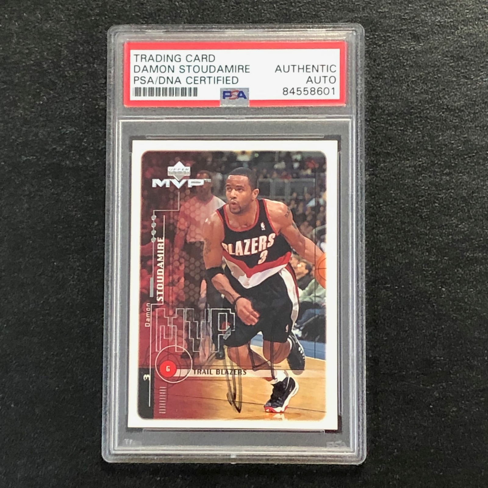 1999-00 UPPER DECK MVP #132 DAMON STOUDAMIRE SIGNED CARD AUTO PSA SLABBED TRAIL COLLECTIBLE MEMORABILIA