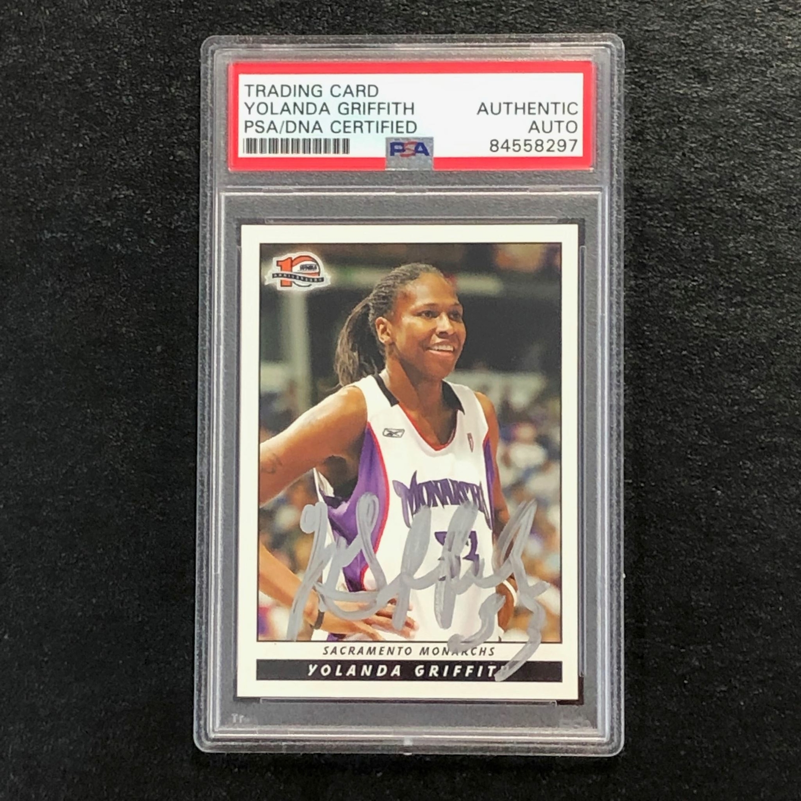 2006 RITTENHOUSE WNBA #30 YOLANDA GRIFFITH SIGNED CARD AUTO PSA SLABBED COLLECTIBLE MEMORABILIA