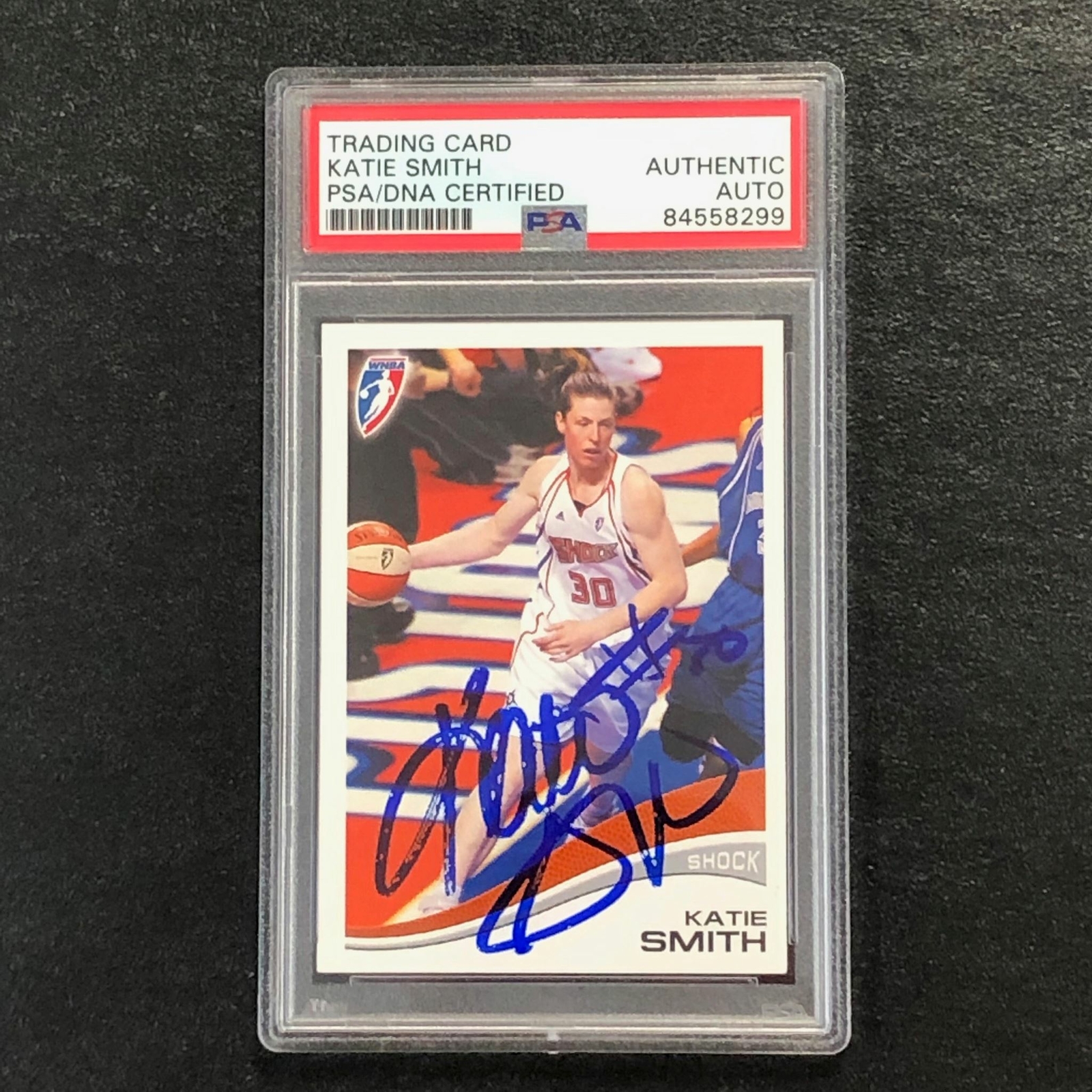 2007 RITTENHOUSE WNBA #68 KATIE SMITH SIGNED CARD AUTO PSA SLABBED COLLECTIBLE MEMORABILIA