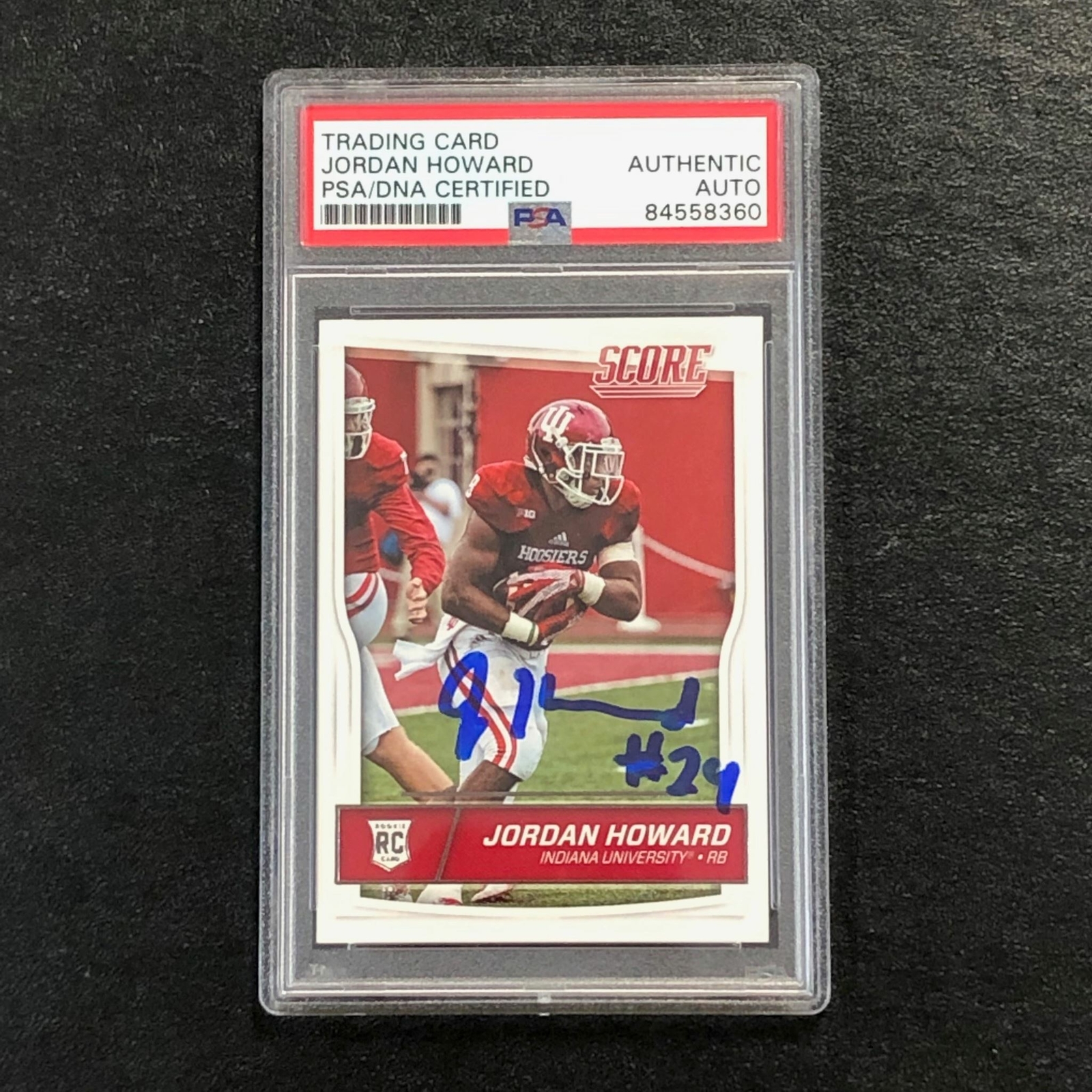 2016 Panini Score #365 Jordan Howard Signed Card AUTO PSA Slabbed