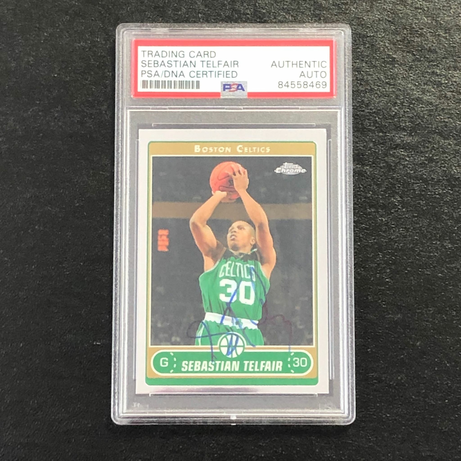 2006-07 Topps Chrome #147 Sebastian Telfair Signed Card AUTO PSA/DNA Slabbed Bos