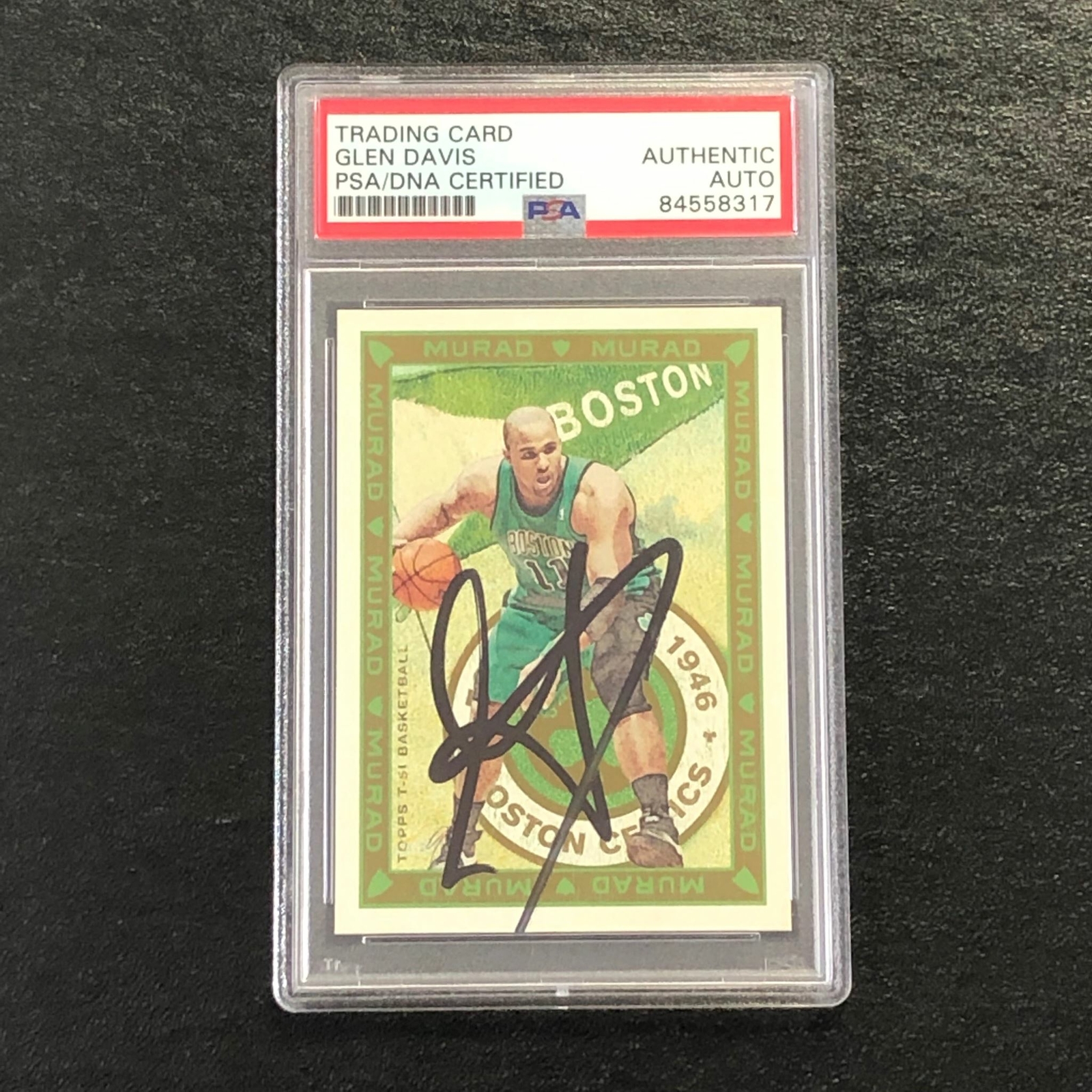 2008-09 TOPPS T51 MURAD #61 GLEN DAVIS SIGNED CARD AUTO PSA/DNA SLABBED CELTICS COLLECTIBLE MEMORABILIA