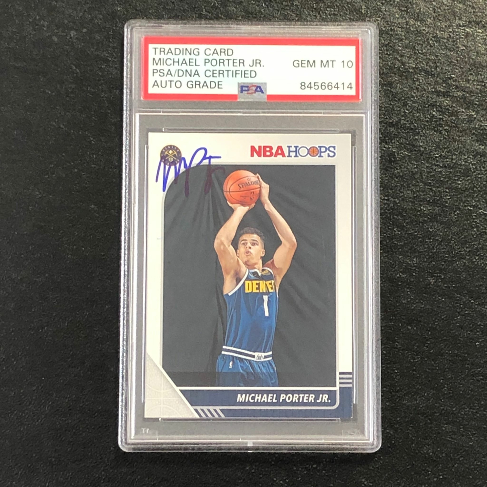 2019-20 NBA Hoops #51 Michael Porter Jr. Signed AUTO 10 PSA Slabbed Nuggets