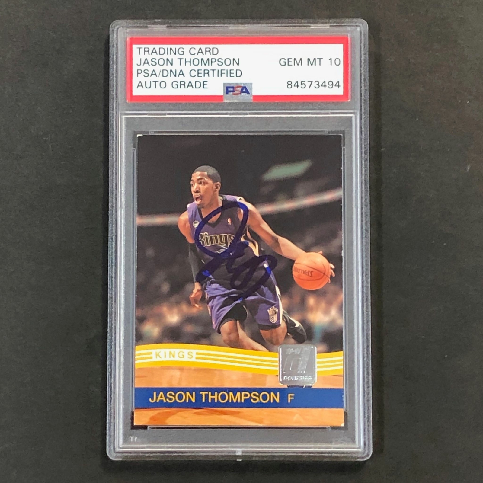 2010-11 PANINI DONRUSS #224 JASON THOMPSON SIGNED CARD AUTO 10 PSA SLABBED KINGS COLLECTIBLE MEMORABILIA