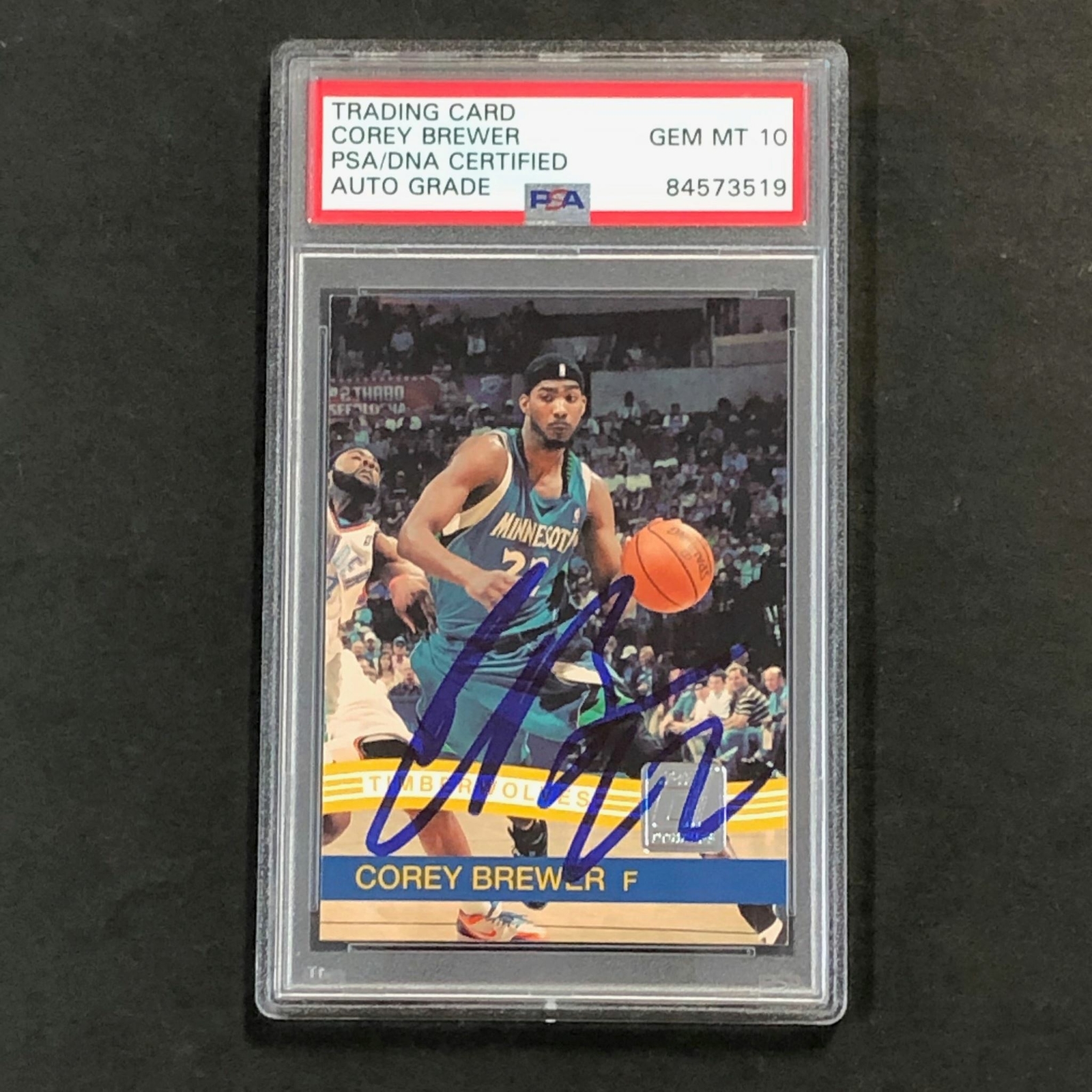 2010-11 Panini Donruss #126 Corey Brewer Signed Card AUTO 10 PSA Slabbed Timberw