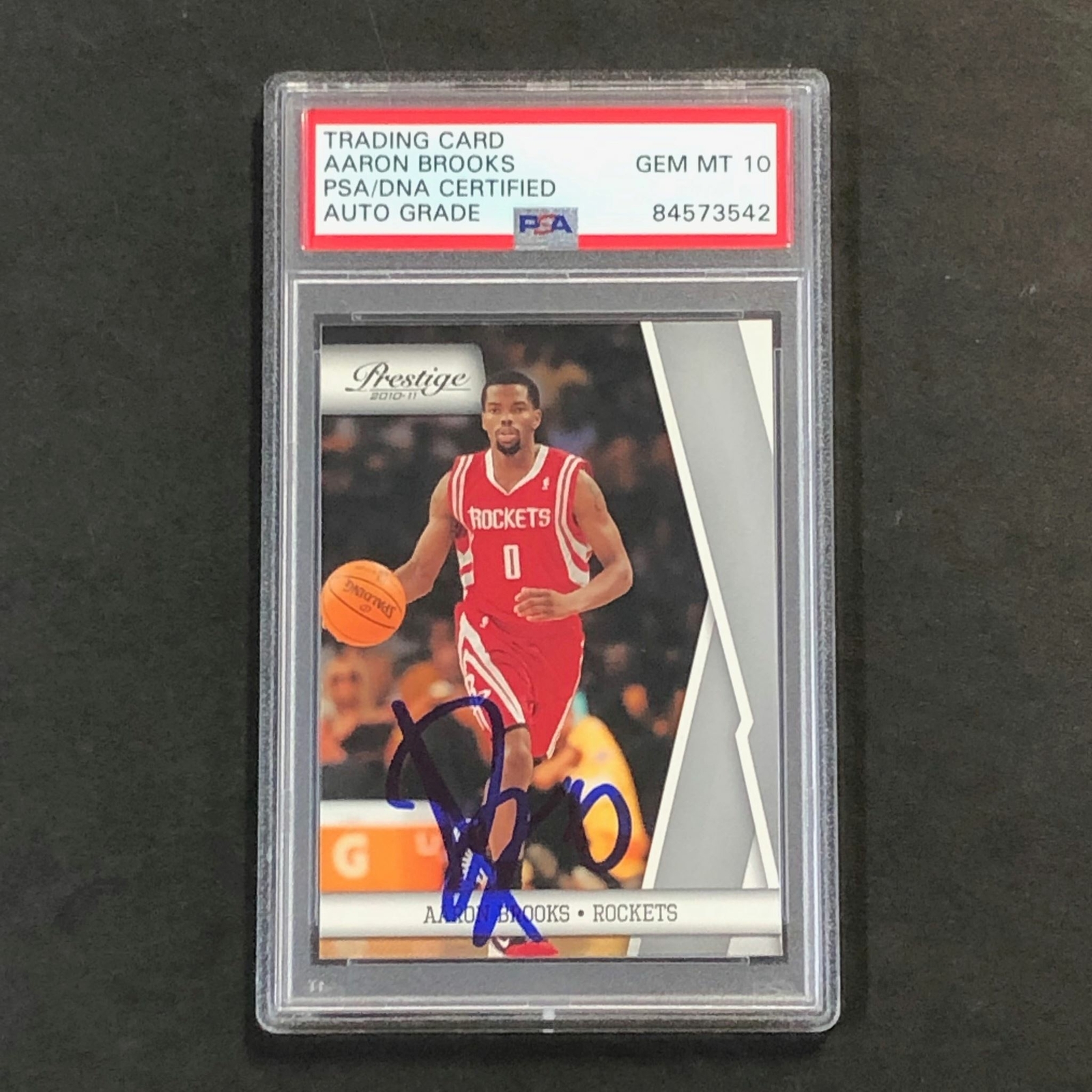 2010-11 Panini Prestige #37 Aaron Brooks Signed Card AUTO 10 PSA/DNA Slabbed Roc