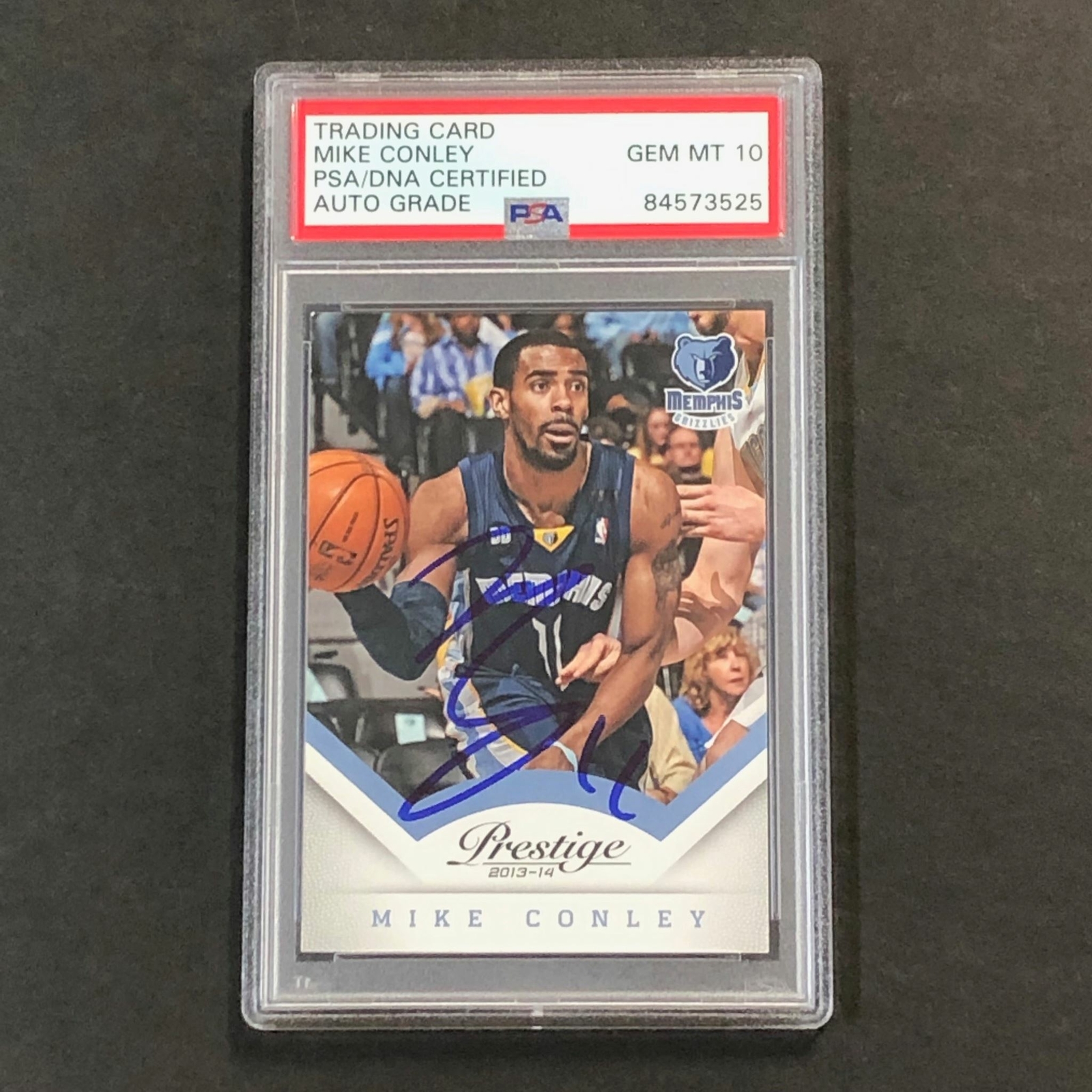 2013-14 Panini Prestige #111 Mike Conley signed Card Auto 10 PSA Slabbed Grizzli