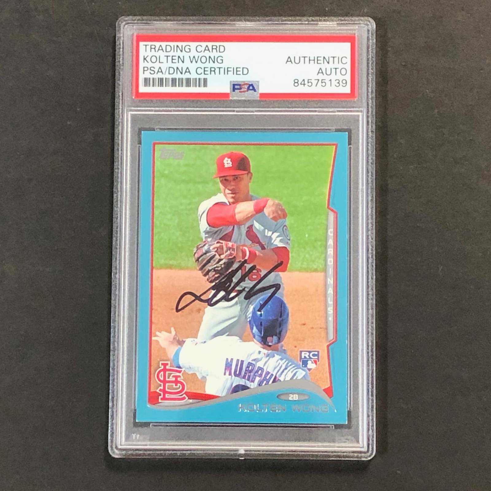 2014 Topps #46 Kolten Wong Signed Card PSA Slabbed Auto RC Cardinals
