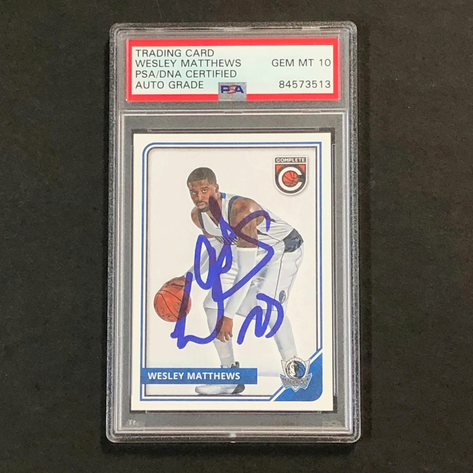 2015-16 Panini Complete #30 Wesley Matthews Signed Card AUTO 10 PSA Slabbed Mave